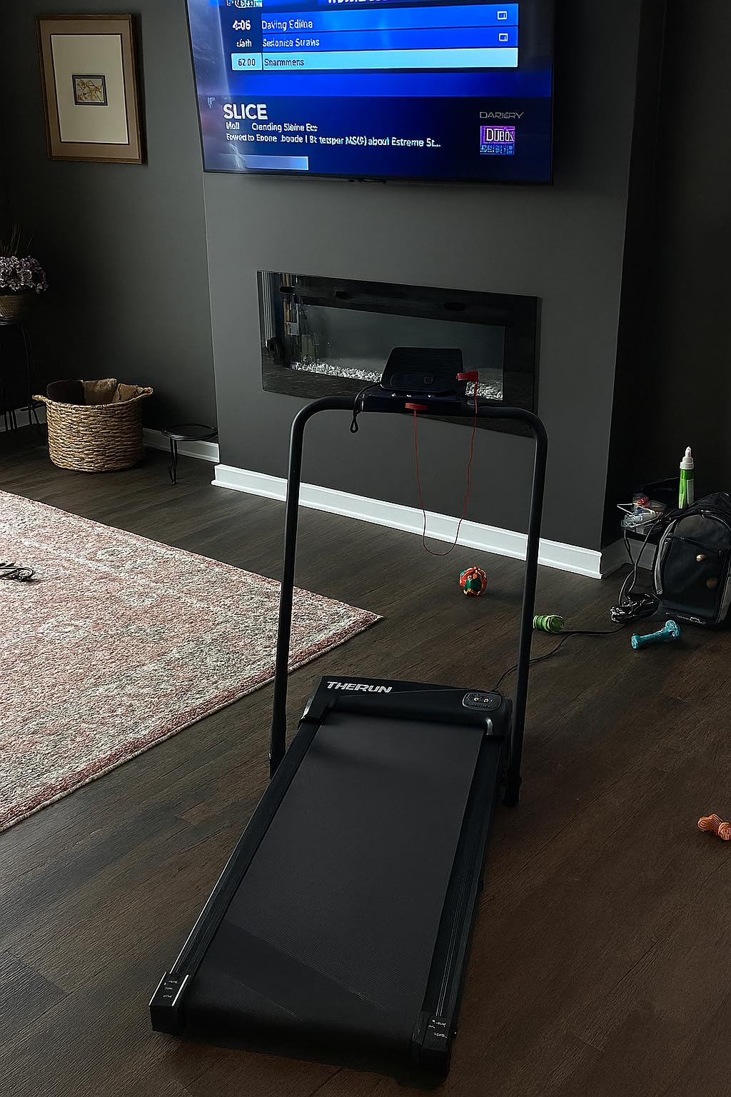 THERUN Walking Pad, 2 in 1 Foldable Treadmills for Home, 2.5HP Under Desk with Handle Bar, 16