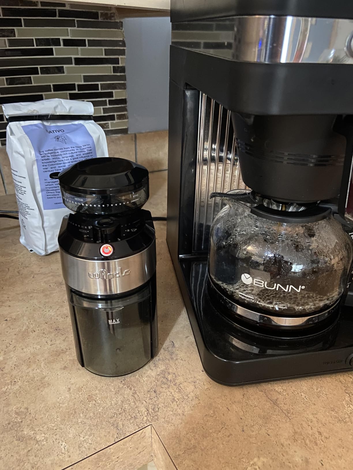 Wancle Burr Coffee Grinder Flat Burr Coffee Grinder with 28-Setting, Precise Grinding with 2-12 Cup Capacity, Easy to Clean, Compact and Space-Saving Design - Customer Photo 1