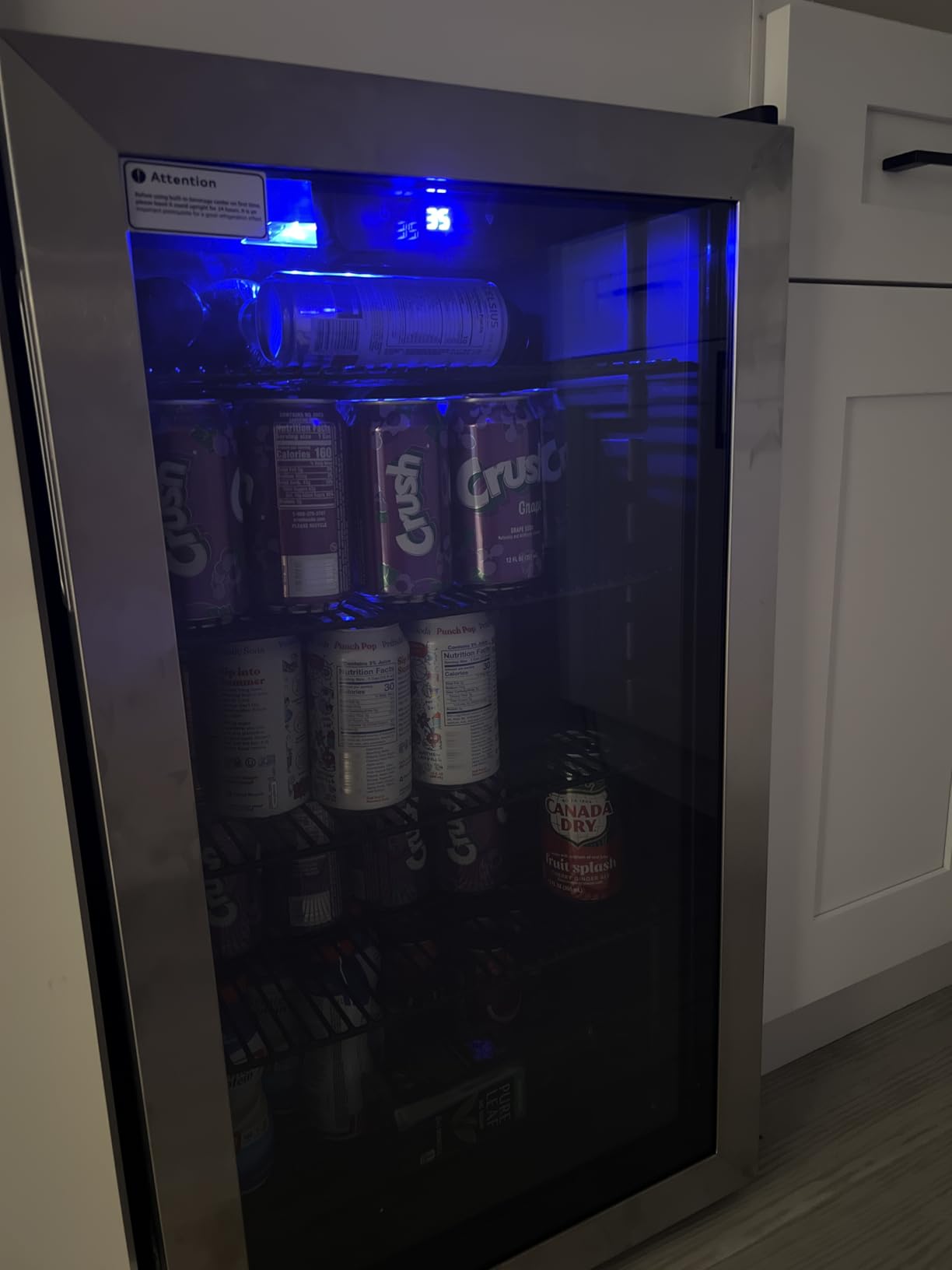 4.5 Cu.Ft Beverage Refrigerator Cooler - 145 Can Mini Fridge Glass Door for Soda Beer Wine, Small Refrigerator for Bedroom Office Home Bar, 4 Adjustable Shelves, Silver - Customer Photo 1