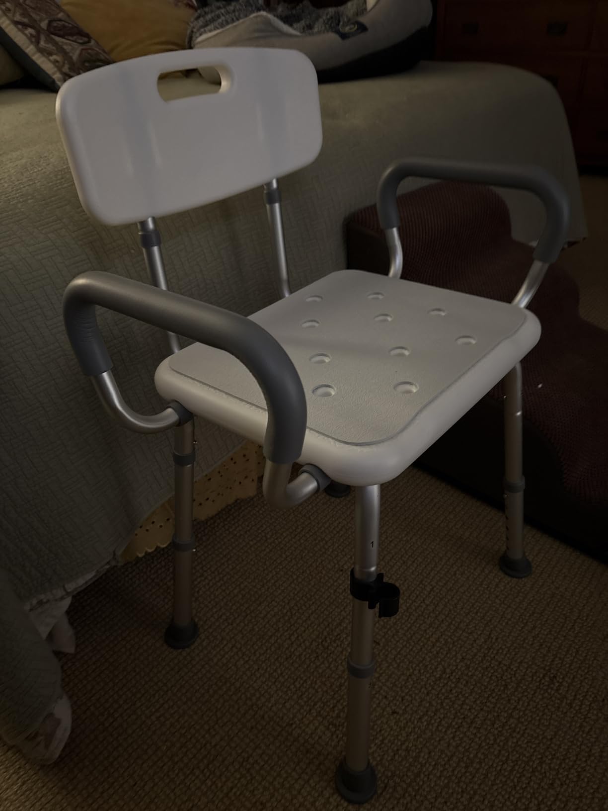 Shower Chair for Inside Shower with Arms and Back, Height Adjustable Shower Chair for Elderly and Disabled with Enhanced Non-Slip Feet, 400 lbs Heavy Duty Shower Seat for Seniors - Customer Photo 1