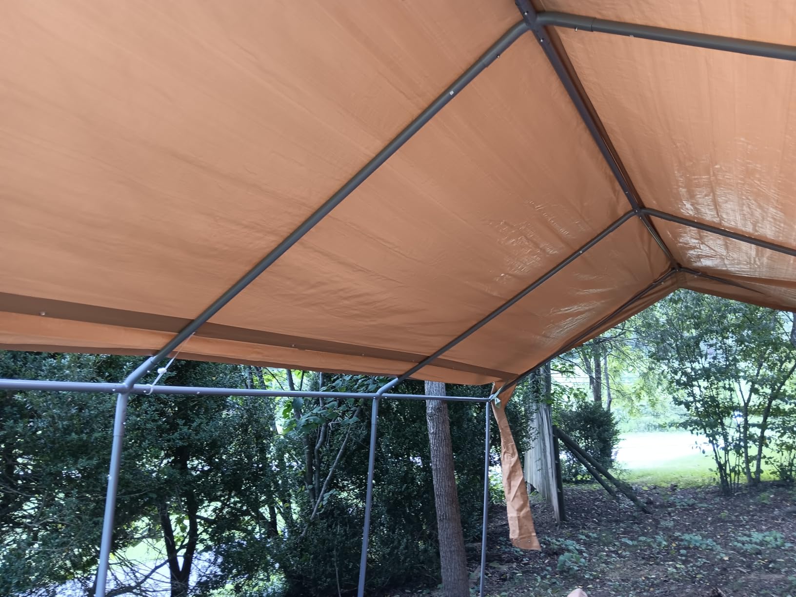 Walsunny Carport, 12x20 ft Heavy Duty Carport Canopy with Roll-up Windows, Portable Garage with Removable Sidewalls & Doors, Car Canopy with All-Season Tarp for Car, Truck, Boat - Customer Photo 1