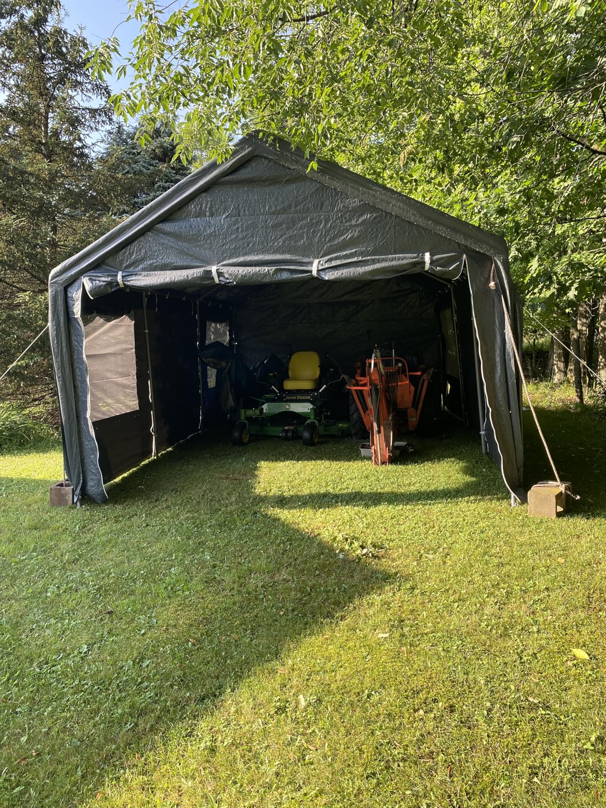 Walsunny Carport, 12x20 ft Heavy Duty Carport Canopy with Roll-up Windows, Portable Garage with Removable Sidewalls & Doors, Car Canopy with All-Season Tarp for Car, Truck, Boat - Customer Photo 5