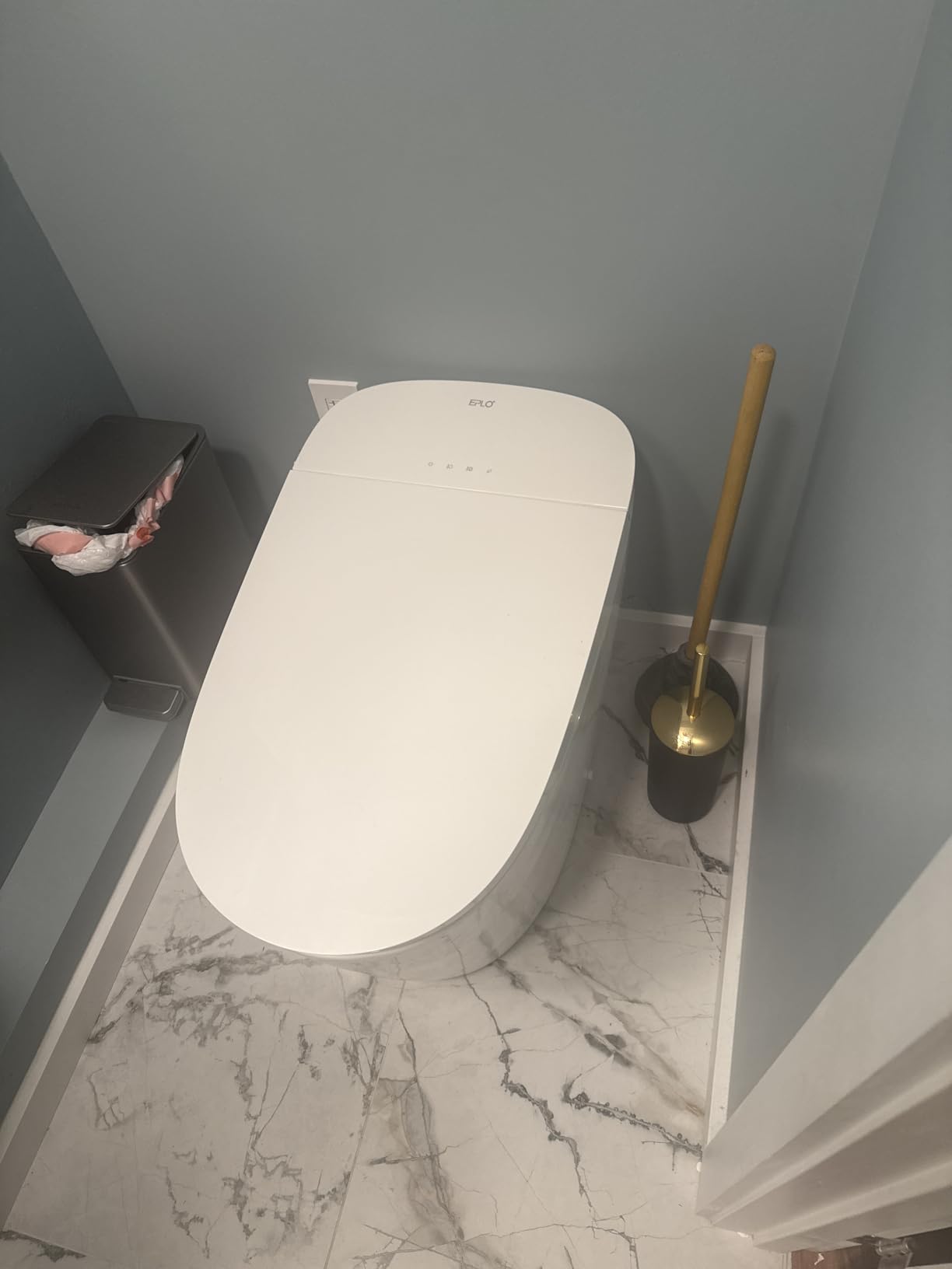 EPLO Smart Bidet Toilet with Auto Open Close,1000 Gram MaP Flush Score,Foam Dispenser, ADA Comfort Height, Blackout Flush,Auto Flush,Heated Seat,One Piece Elongated Toilet with Tank Built in U8MAX - Customer Photo 1