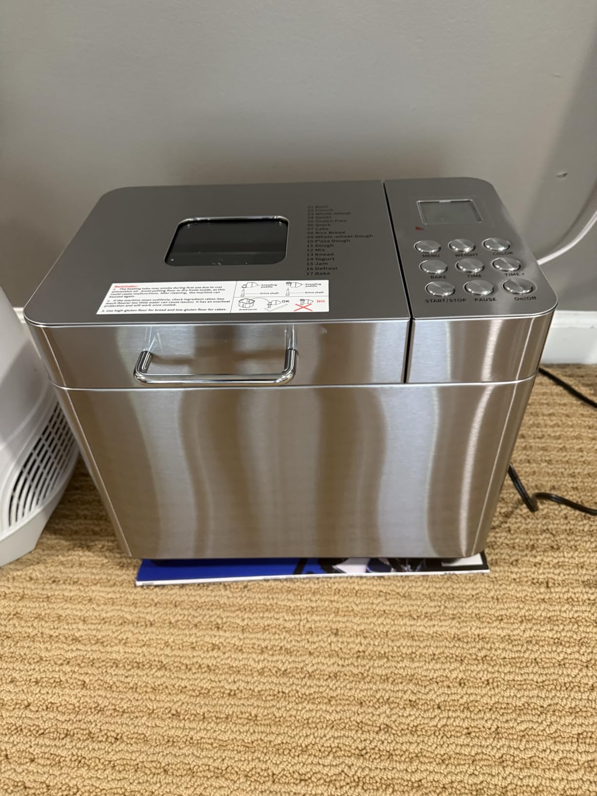 2LB Bread Maker Machine, OSIPOTO 17 in 1 Automatic Stainless Steel Bread Machine, Non-stick, Beginner-Friendly Controls, 15 Hour Timer, Easy to Clean Low Noise, High Success Rate for Homemade Bread - Customer Photo 2