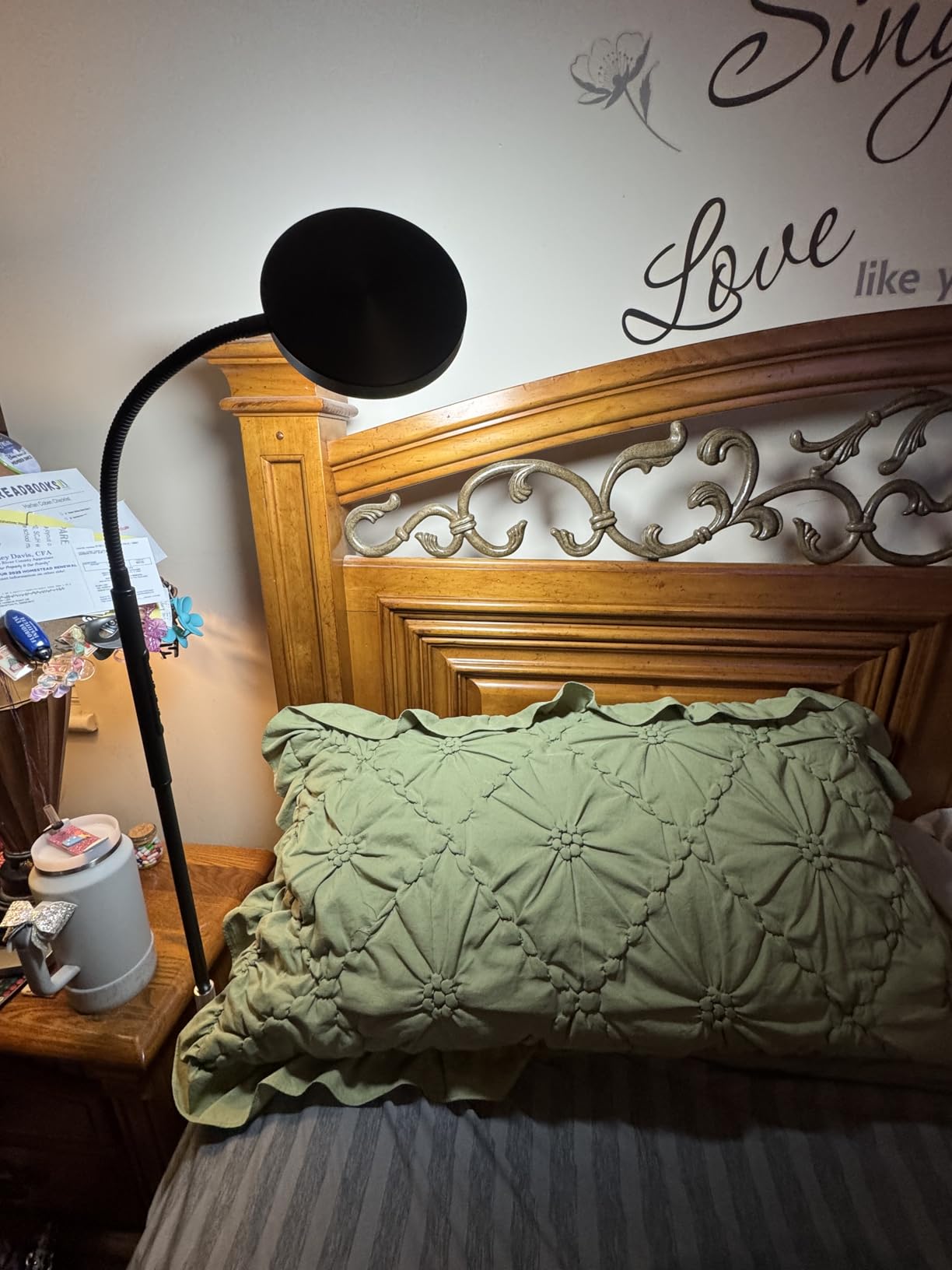 Floor Lamp, Adjustable Height Floor Lamps for Living Room Bedroom, 120 LED Super Bright Standing Lamp Remote & Touch Control Dimmable Gooseneck Tall Stand Reading Lamp for Office Craft, Black - Customer Photo 1