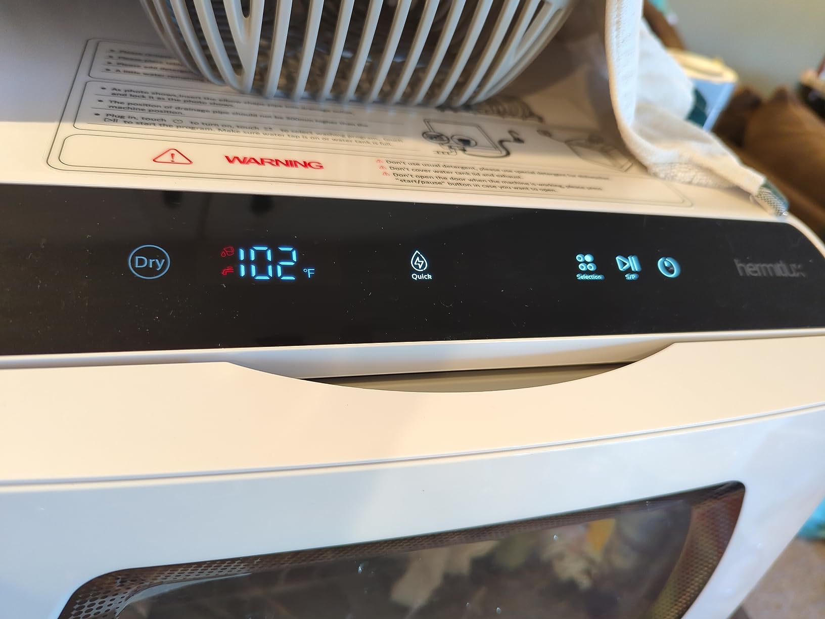 Hermitlux Countertop Dishwasher, 7 Washing Programs Portable Mini Dishwasher with 5-Liter Built-in Water Tank for Apartments & RVs, LED Light, Glass Door, No Hookup Needed - Customer Photo 2