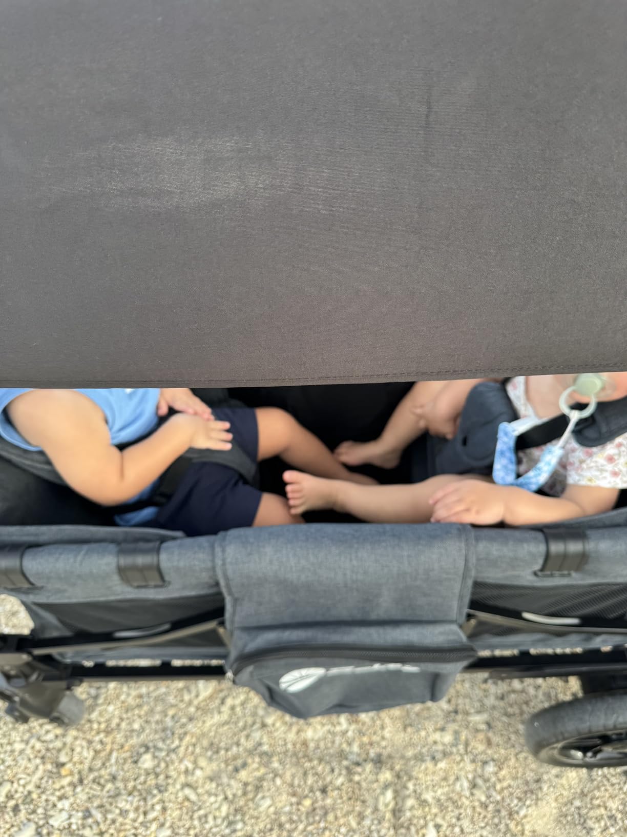 Sekey Wagon Stroller for 2 Kids, Luxury 4-in-1 Stroller Wagon - Premium Quality with Convertible Seats, Adjustable Push Handles, Removable Canopy, Snack Tray & Cooler, US Certified. Gray - Customer Photo 1