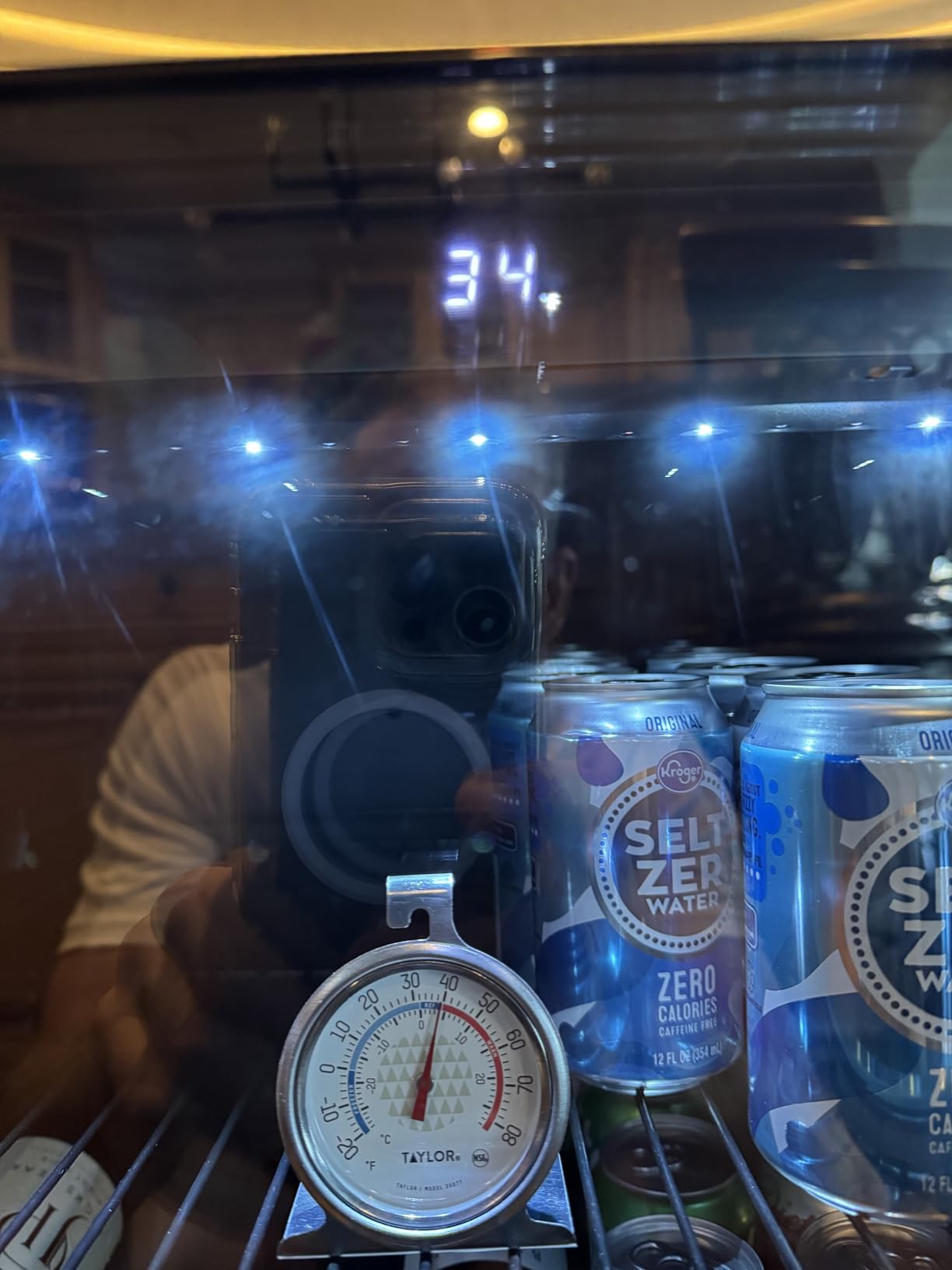 Ca'Lefort 15 Inch Beverage Refrigerator - 80 Can Small Beverage Fridge, Drink Fridge Glass Door 3 LED 34°F -54°F Beverage Cooler Built-in or Freestanding, Perfect for Home/Kitchen(3.0 cu.ft) - Customer Photo 1