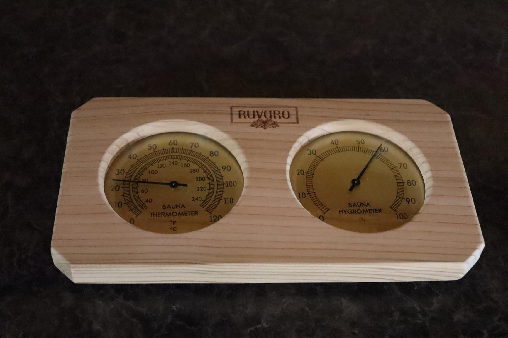Sauna Thermometer and Hygrometer 2-in-1 – Handcrafted from Canadian Red Cedar Wood - Analog Temperature & Humidity Gauge – Fahrenheit & Celsius – Premium Glass Dial – Luxury Sauna Accessories - Customer Photo 3