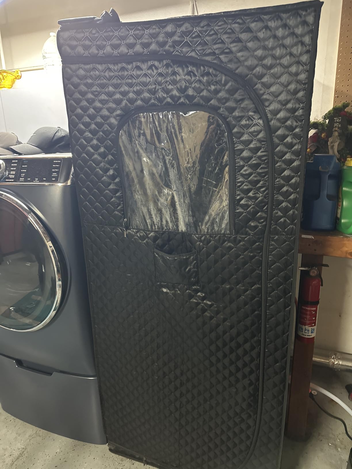 Upgraded Portable Steam Sauna, Portable Sauna Box for Home, Home Sauna Tent Full Body, 1200W 3L Steam Generator, 99 Minute Timer, Folding Chair, Remote Control Included(Black) - Customer Photo 1