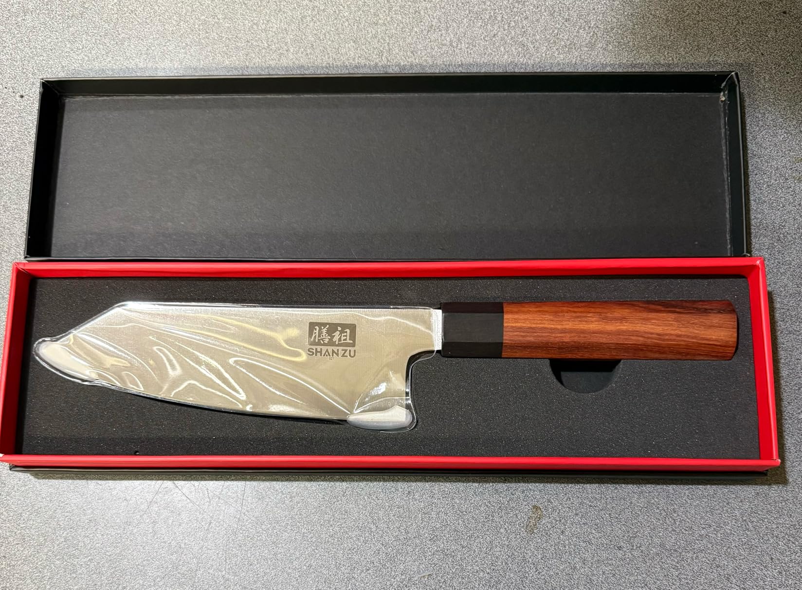 SHAN ZU 10 Inch Sushi Knife, High Carbon Japanese Steel Sashimi Knife, Japanese Knives for Fish Filleting & Slicing, Sushi Making Knives with Red Sandalwood Handle - Customer Photo 1
