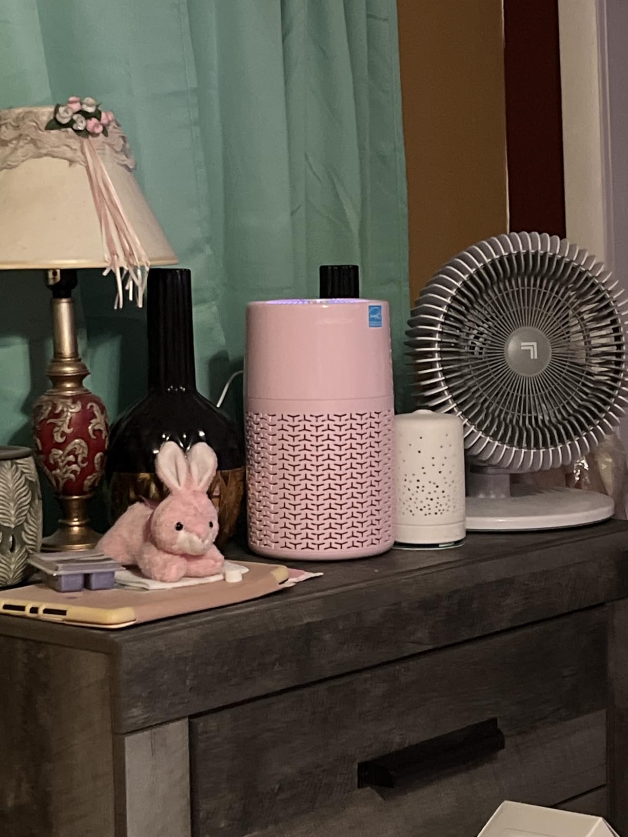 AIRROMI Pets Air Purifier for Home Allergies, Up to 660 ft², Yellow Deodorizing Activated Carbon Filter, With Fragrance Sponge for Better Sleep, Night Light, Pet Dander, Smoke, Odors - Customer Photo 1