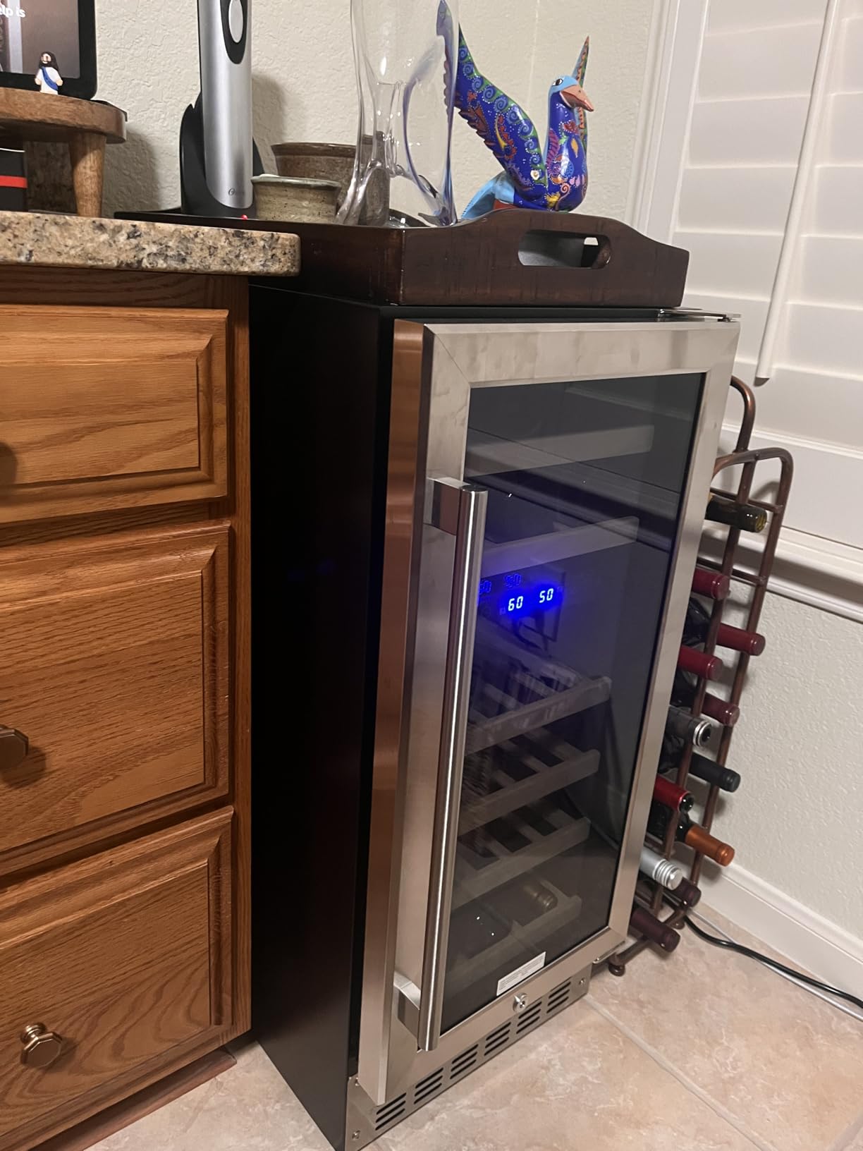 Antarctic Star Wine Fridge,15 Inch Wine Cooler Refrigerator Under Counter(41-68F),28 Bottles Built-in Dual Zone &Freestanding Wine Refrigerator with Stainless Steel & Double-Layer Tempered Glass Door customer photo 2