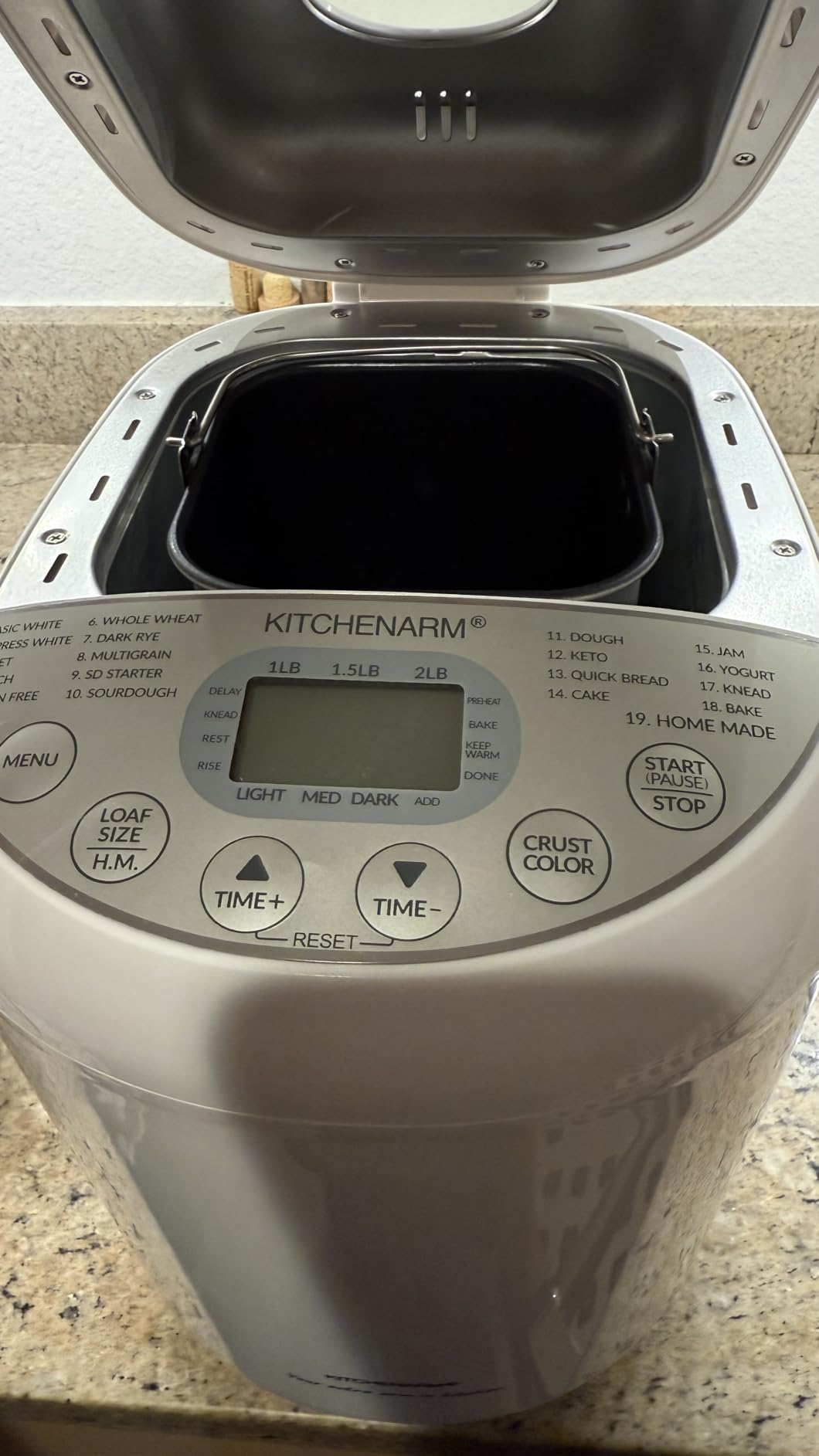 KITCHENARM 19-in-1 HANDY Bread Machine with Homemade Cycle and Gluten Free Setting - Beginner Friendly 2LB 1.5LB 1LB White Bread Maker Machine with Recipes and Delay Timer - Customer Photo 1