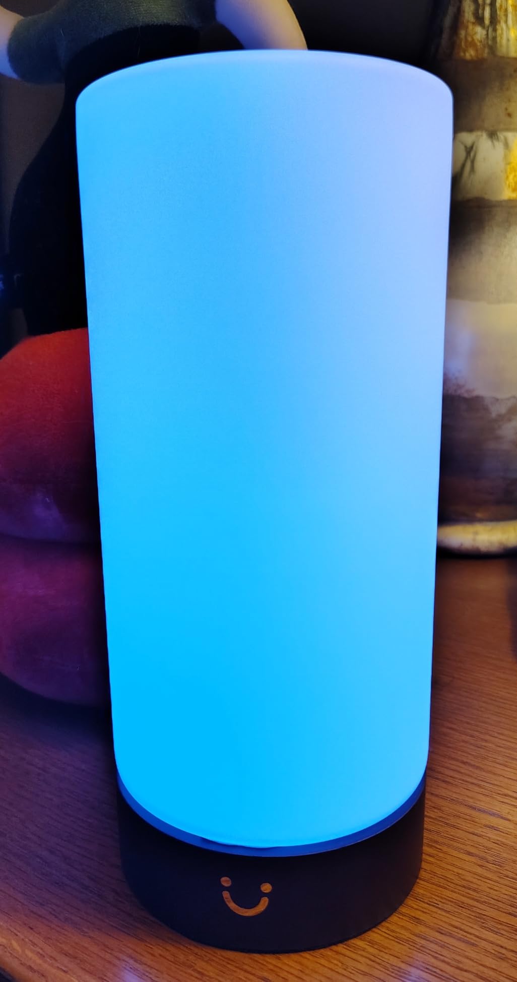 LuvLink Cylinder Friendship Lamp v3 New WiFi Range - Bluetooth - Wood & Glass Design (Natural, Set of Two) - Customer Photo 2