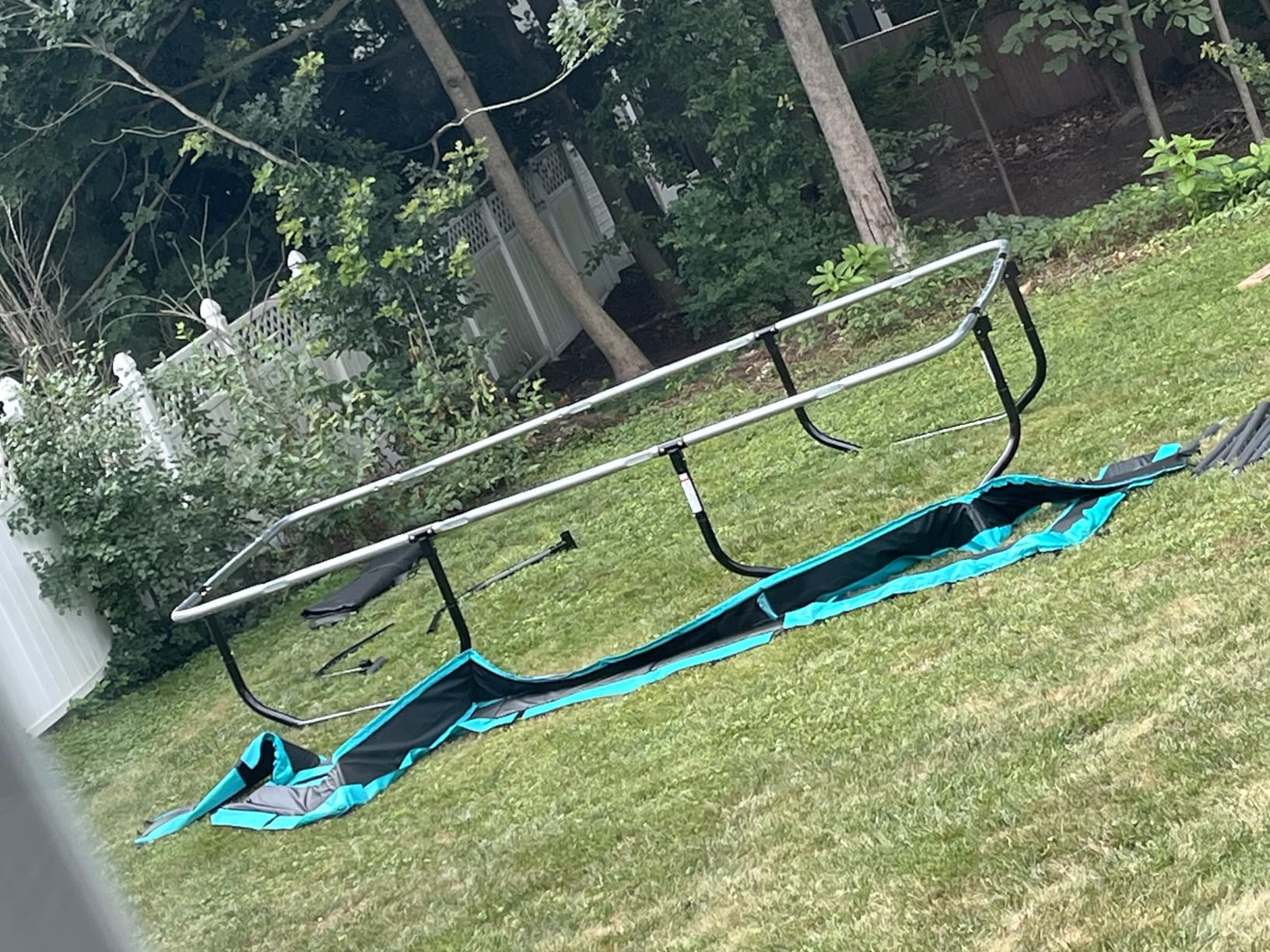 SKYWALKER TRAMPOLINES 12 FT 15 FT Round Trampoline with Safety Enclosure Net, 9 x 15 FT Rectangle Outdoor Trampoline, Recreational Trampoline for Kids - Customer Photo 1