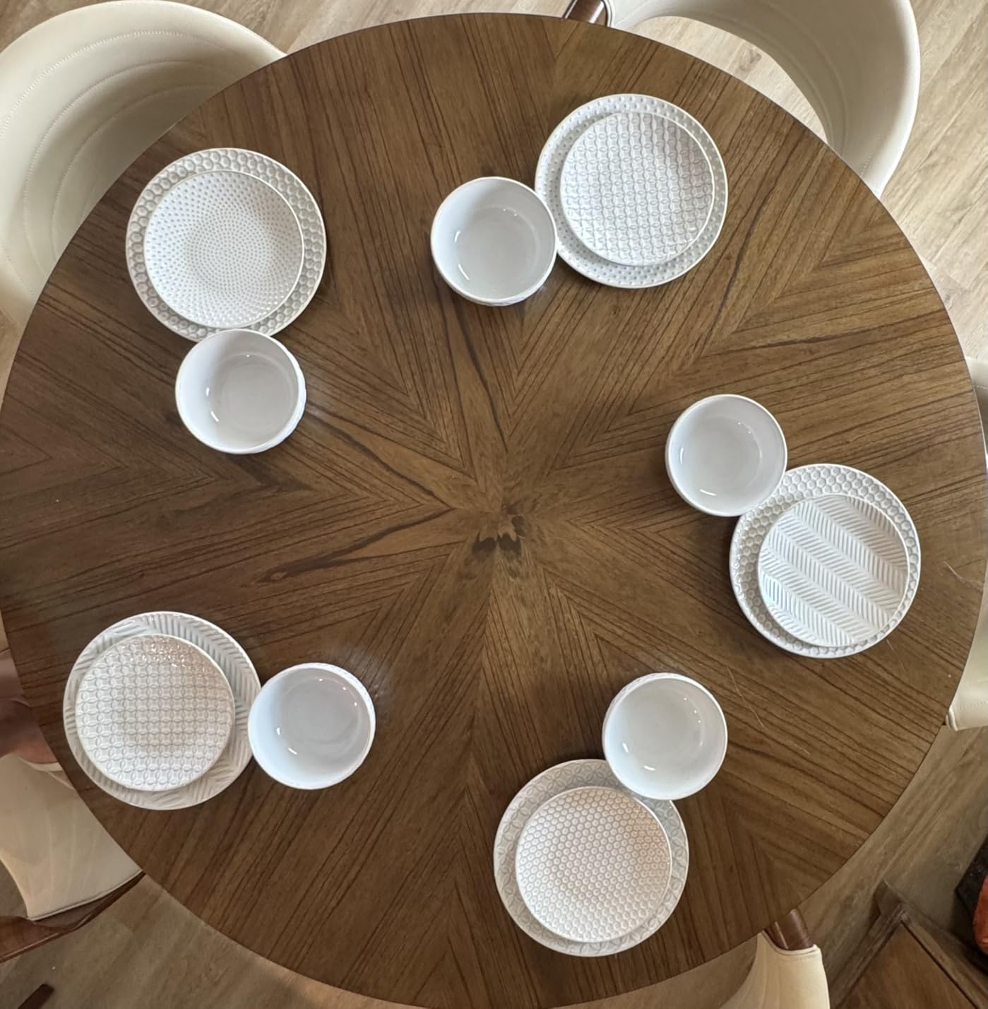 24 Piece Dinnerware Sets for 8, Premium Stoneware Plates and Bowls Sets, Microwave & Dishwasher Safe, Elegant Dishes for Entertaining & Special Occasions – A Stunning Gift for Large Families - Customer Photo 1