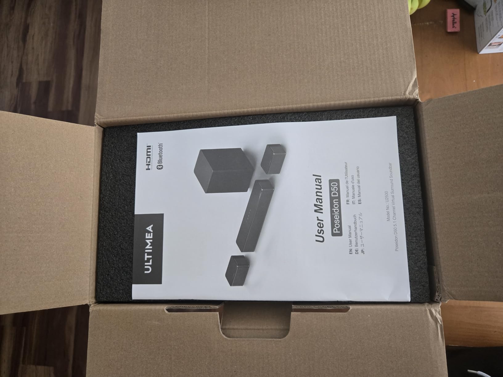 ULTIMEA 5.1 Sound Bar for Smart TV, Virtual Surround Sound System for TV, 320W Peak Power, Adjustable Surround Speakers and Subwoofer, APP Control, Home Theater Soundbar Poseidon D50(2025 New Model) - Customer Photo 1