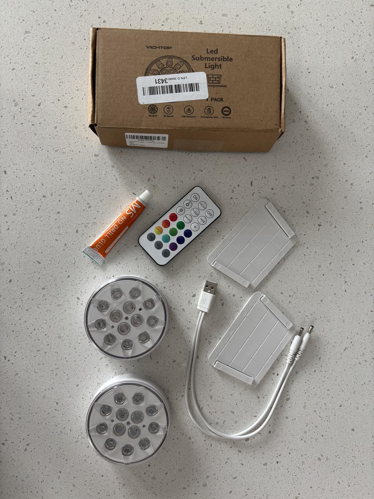 Pool Lights - 2 Pack, Rechargeable Submersible LED Pool Lights with Remote, IP68 Waterproof Pool Decor Light for Inground Pools, Above Ground Pools, Parties, Hot Tubs, Vase Bases - Customer Photo 2