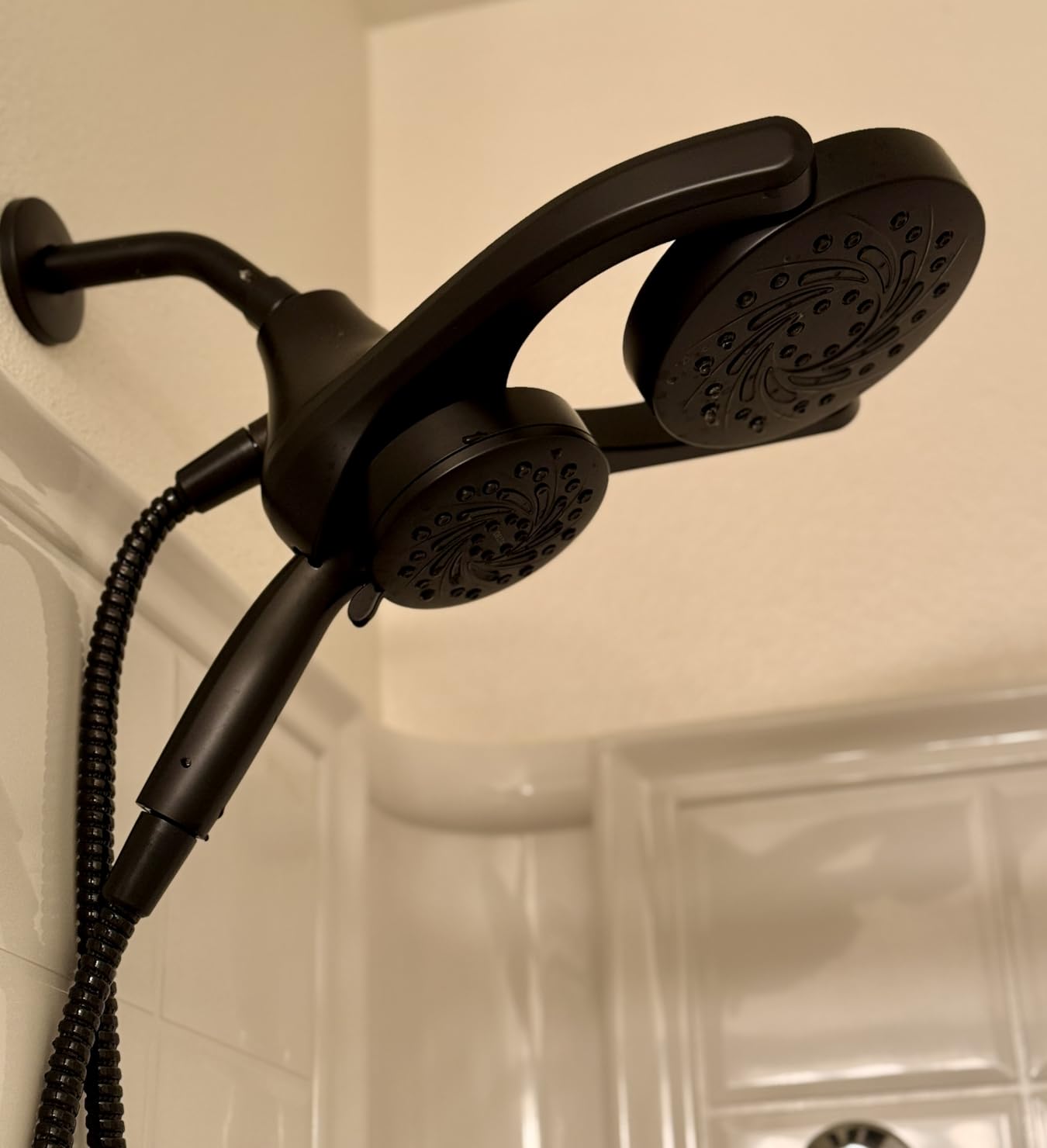 Delta 5-Setting HydroRain 2-in-1 Dual Shower Head with ProClean Spray, Brushed Nickel High Pressure Shower Head with Handheld Spray, 1.75 GPM Flow Rate, Satin Nickel 75419SN - Customer Photo 2