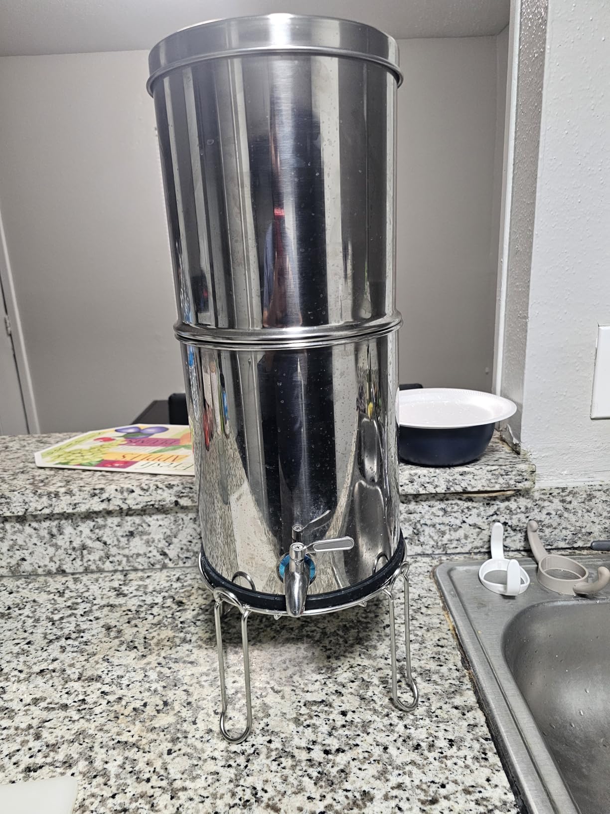 2.25G Ultra-Filtration Gravity Water Filter System，304 Stainless Steel Countertop System with 2 Filters & Metal Faucet - Customer Photo 2