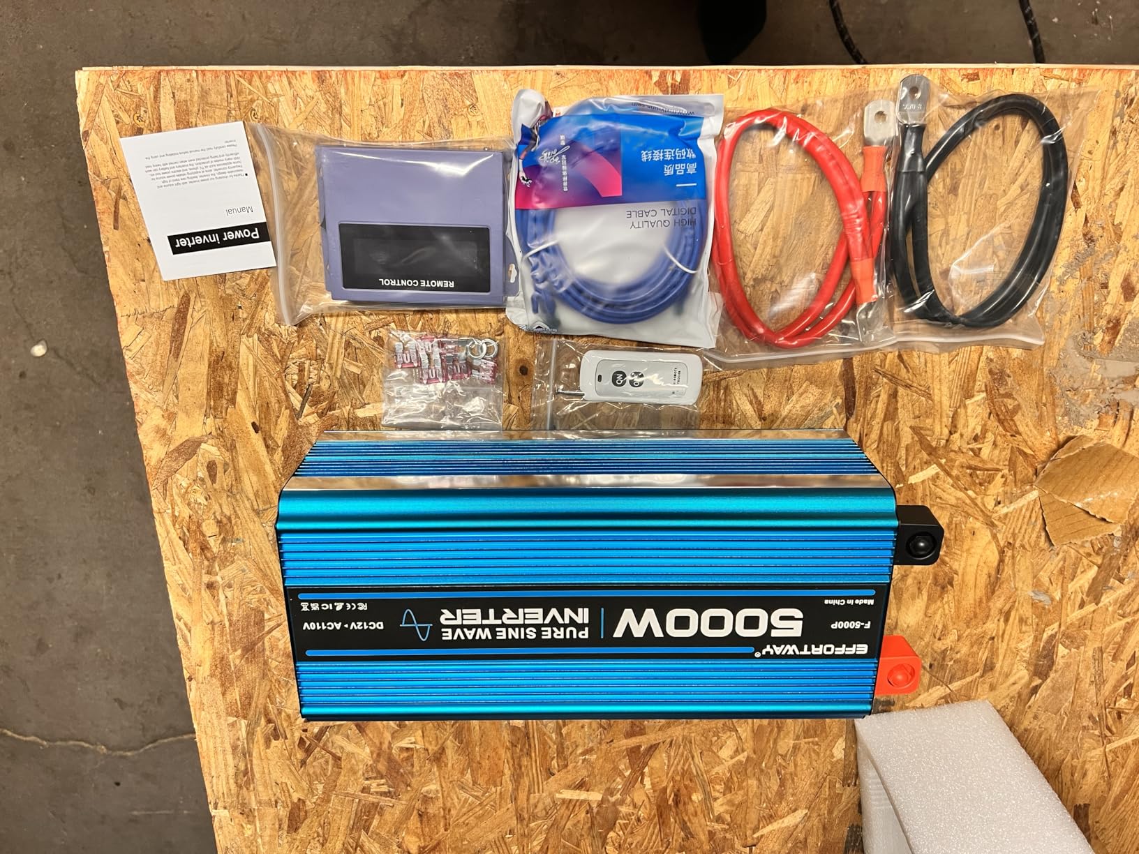 5000W Pure sine Wave Inverter DC 12V to AC 110V/120V Converter 10000w (Peak) with LCD Display Wireless/Wired Remote Control 4AC outlets 4USB and Hardwired AC.Ideal for RV Travel Off-Grid Solar Systems - Customer Photo 2
