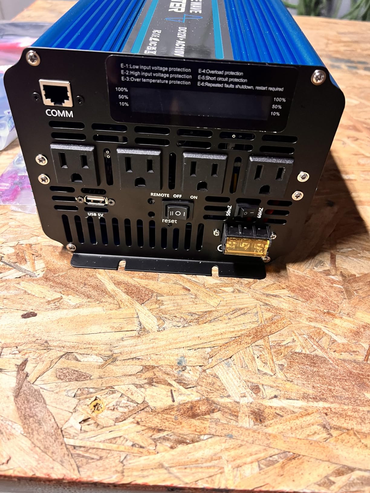 5000W Pure sine Wave Inverter DC 12V to AC 110V/120V Converter 10000w (Peak) with LCD Display Wireless/Wired Remote Control 4AC outlets 4USB and Hardwired AC.Ideal for RV Travel Off-Grid Solar Systems - Customer Photo 3