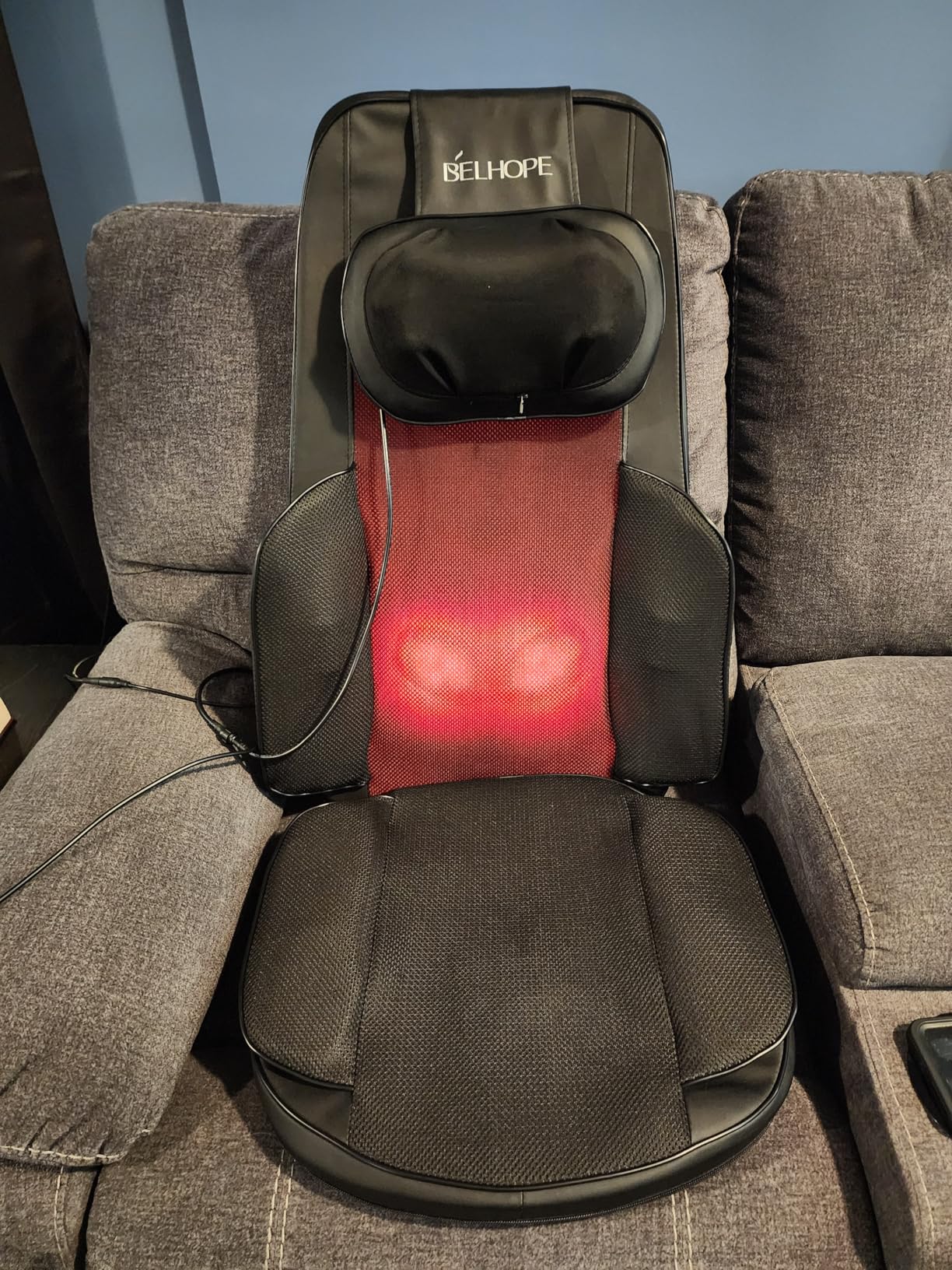 Shiatsu Neck and Back Massager with Heat, 4D Kneading Back Massager for Pain Relief Deep Tissue, Comfortable Back Massage for Chair, Massager for Home Office, Christmas Gifts for Women Men Parents - Customer Photo 1