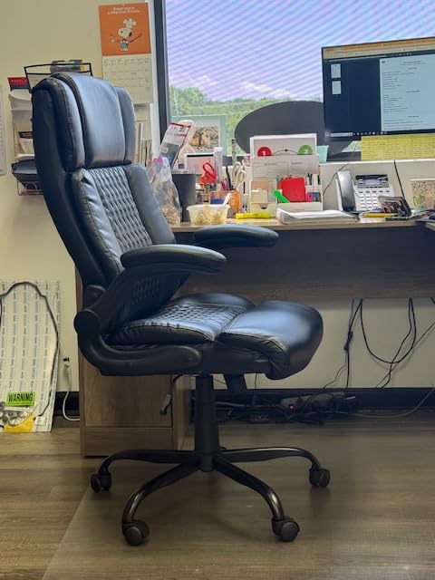 VITESSE Executive Office Chair,Heavy Duty Chair with Flip up Armrest,Ergonomic High Back Computer Gaming Chairs Home Office 400lbs, Big and Tall Office Chair with Lumbar Support（Black） - Customer Photo 1