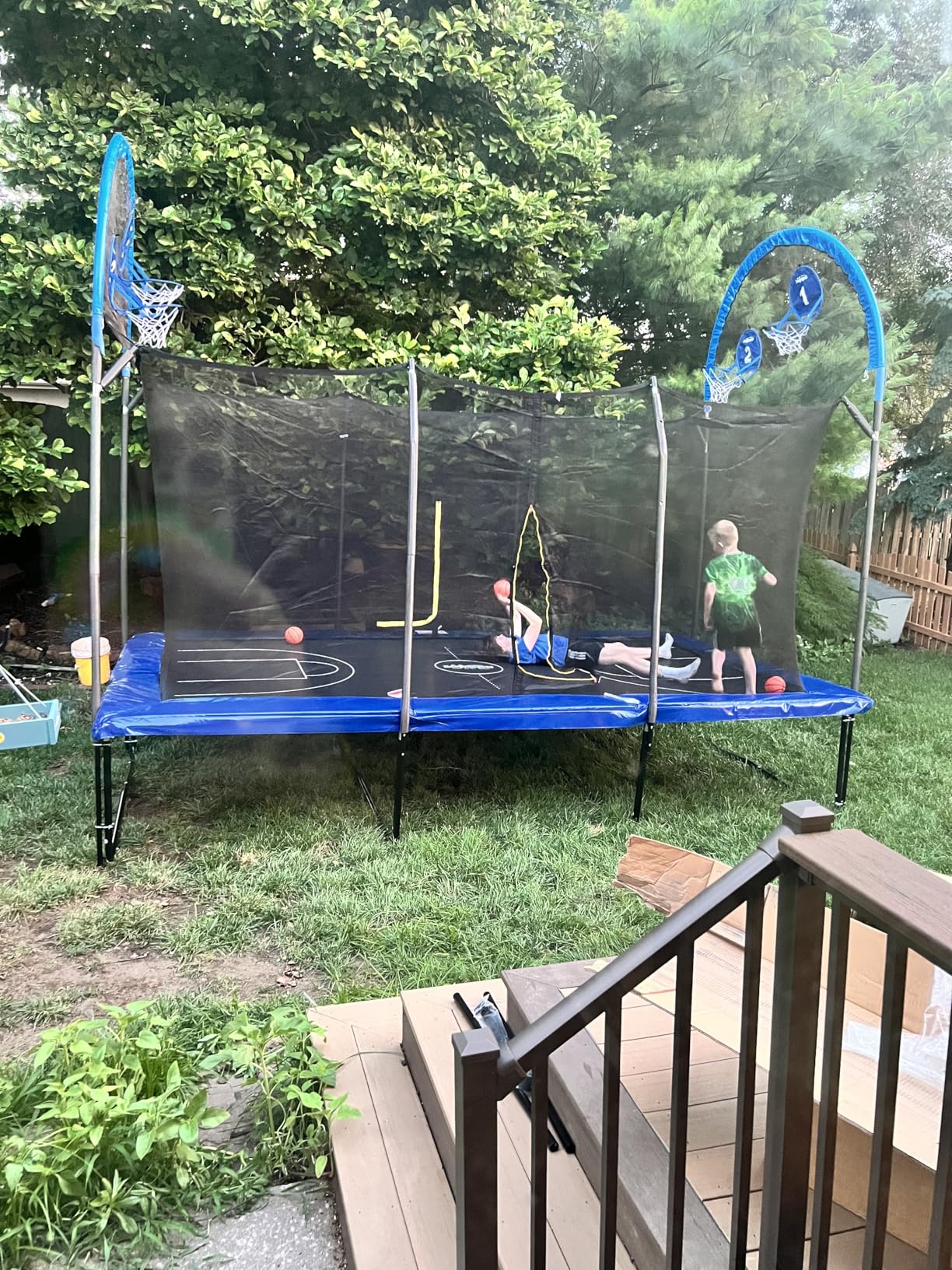 Zupapa 1500LBS Weight Capacity Rectangle Trampoline 10x17FT 9X15FT 8X14FT Outdoor Square Gymnastics Trampolines with Basketball Hoops for Kids Adults Long Large Big Rectangular Tumbling Trampolin - Customer Photo 1
