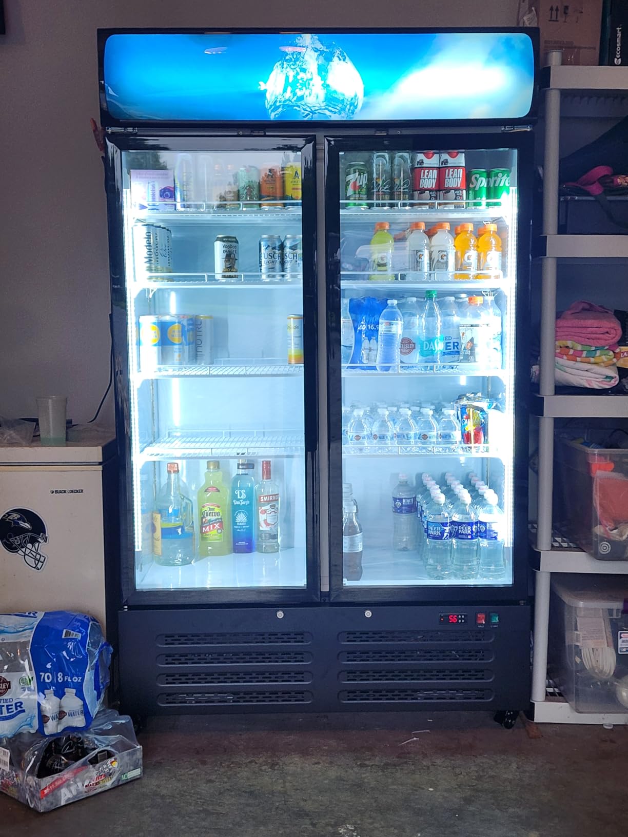 ETL & DOE Certified 28 Cu Ft Commercial Beverage Refrigerators 2 Doors,Merchandiser Display Fridge with Built-in LED Light & Front LED Light,Double Glass Door Upright Business Retail Cooler with Lock Customer Review ETL & DOE Certified 28 Cu Ft Commercial Beverage Refrigerators 2 Doors,Merchandiser Display Fridge with Built-in LED Light & Front LED Light,Double Glass Door Upright Business Retail Cooler with Lock - Customer Photo 1