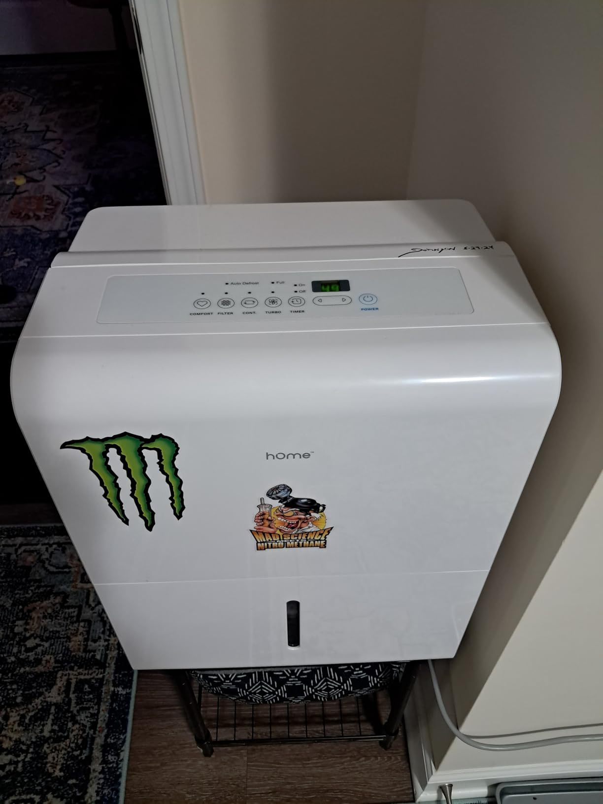 hOmeLabs 8 Pint Wi-Fi Dehumidifier for up to 1,800 Sq Ft Rooms (MAX 24 Pint at 95°F, 90% RH) – Ultra Quiet, Compact Design with Smart Controls and Drain Hose - Customer Photo 1