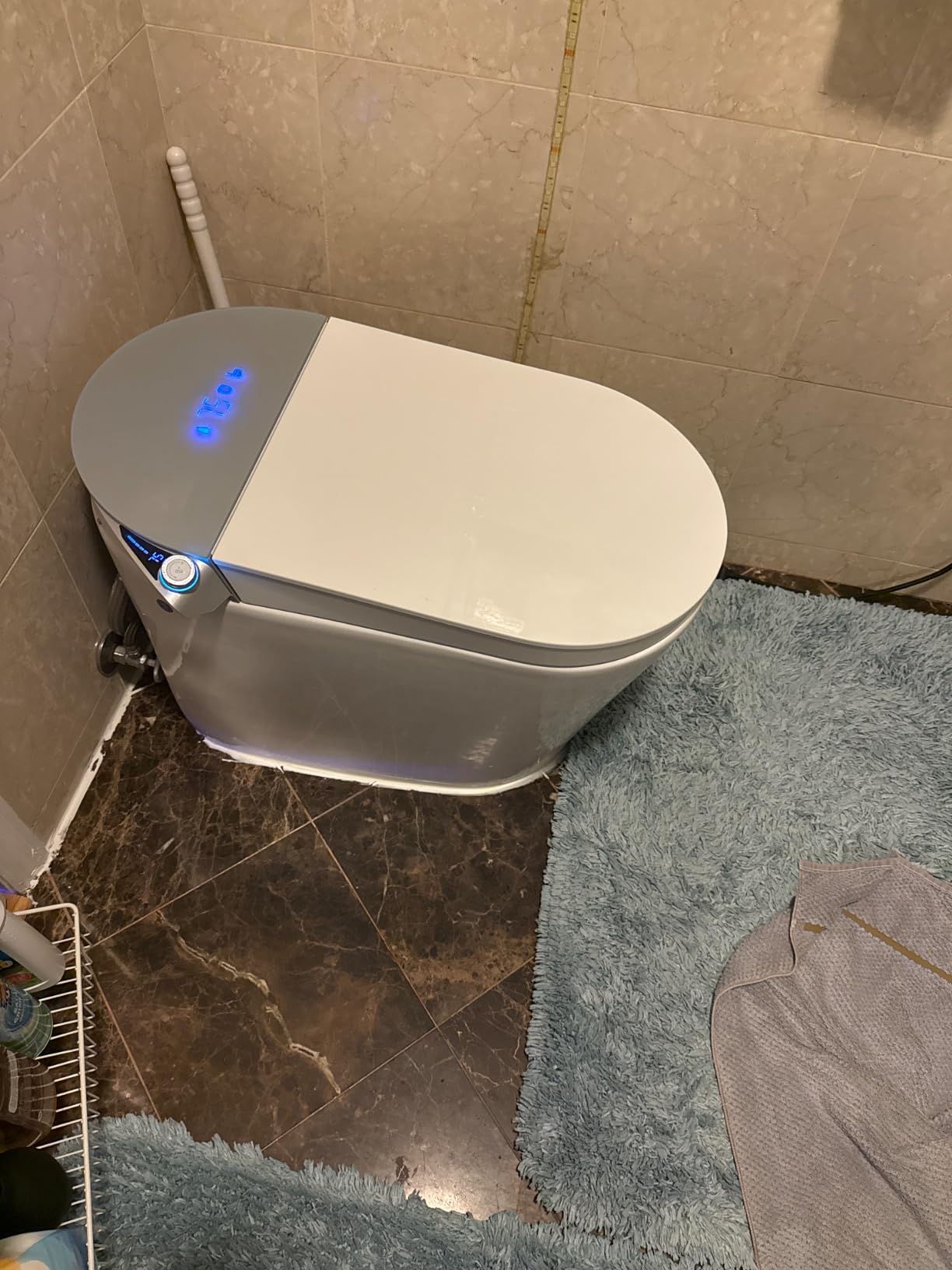 Smart Toilet with Built-In Bidet and Tank – Heated Seat, Dual Auto Flush, Warm Water & Dryer, Foot Sensor, Night Light, and Wireless Remote Control - Customer Photo 1