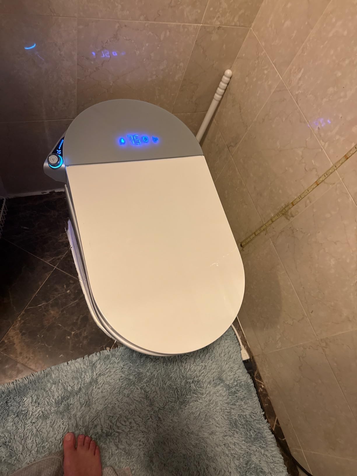 Smart Toilet with Built-In Bidet and Tank – Heated Seat, Dual Auto Flush, Warm Water & Dryer, Foot Sensor, Night Light, and Wireless Remote Control - Customer Photo 2