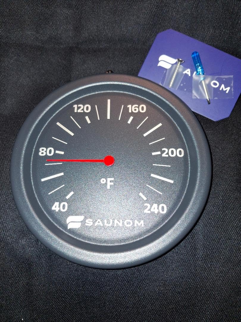 Premium Aluminum Rounded Sauna Thermometer - Large Numbers, Durable and Long Lasting Easy to Install Fahrenheit - Customer Photo 3