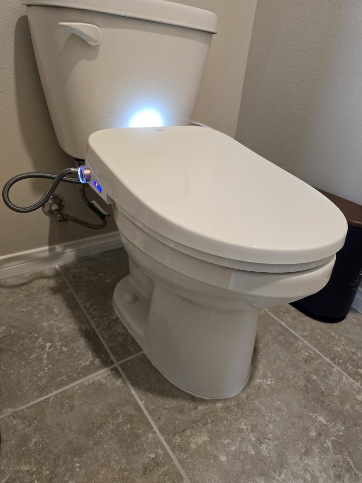 Bidet Toilet Seat, Electric Heated Toilet Seat Elongated with Instant Warm Water & Dryer, Rear and Feminine Washing, Self-Clean Nozzle, Slow Close Lid, Wireless Remote,Night Light - Customer Photo 1