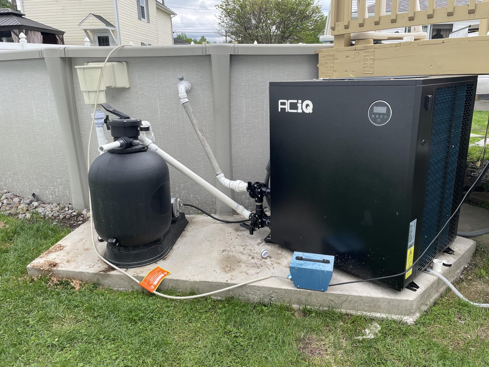 ACiQ 120,000 BTU Top-Discharge Pool Heat/Cool Pump | Energy Efficient, Quiet Operation, Electric Pool Heater, Above Ground Pool Heater - Customer Photo 1