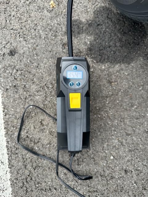FLYKID Tire Inflator Portable Air Compressor - DC 12V Air Pump for Car Tires with 150PSI LCD Digital Gauge & Emergency LED Light,Auto Tire Pump for Cars,Motorcycles,Bikes,Balls (Large) - Customer Photo 2