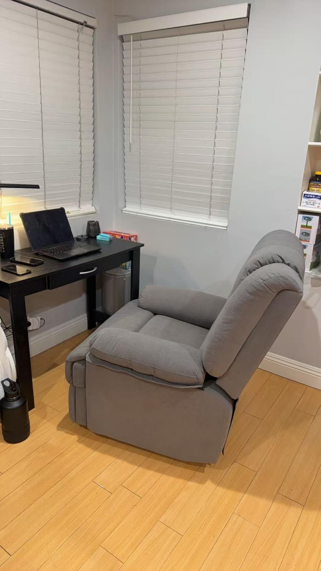 Swivel Rocking Recliner Chair for Adults, Overstuffed Manual Glider Rocker Recliner Chairs, Upholstered Reclining Single Sofa for Living Room Nursery - Customer Photo 1