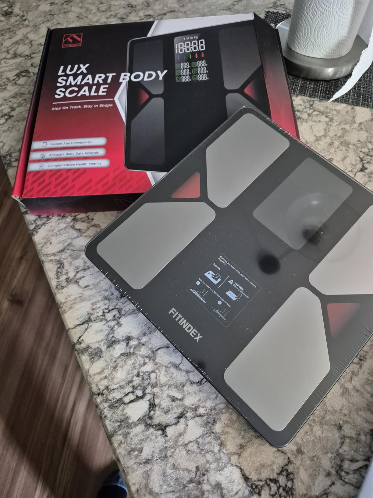 FITINDEX Smart Scale with BMI, Body Fat, Muscle Mass, Scale for Body Weight and Fat Percentage, High Accurate Bluetooth Scale with Large Display, 13 Body Composition Analyzer Sync APP, 500lbs, 11.8