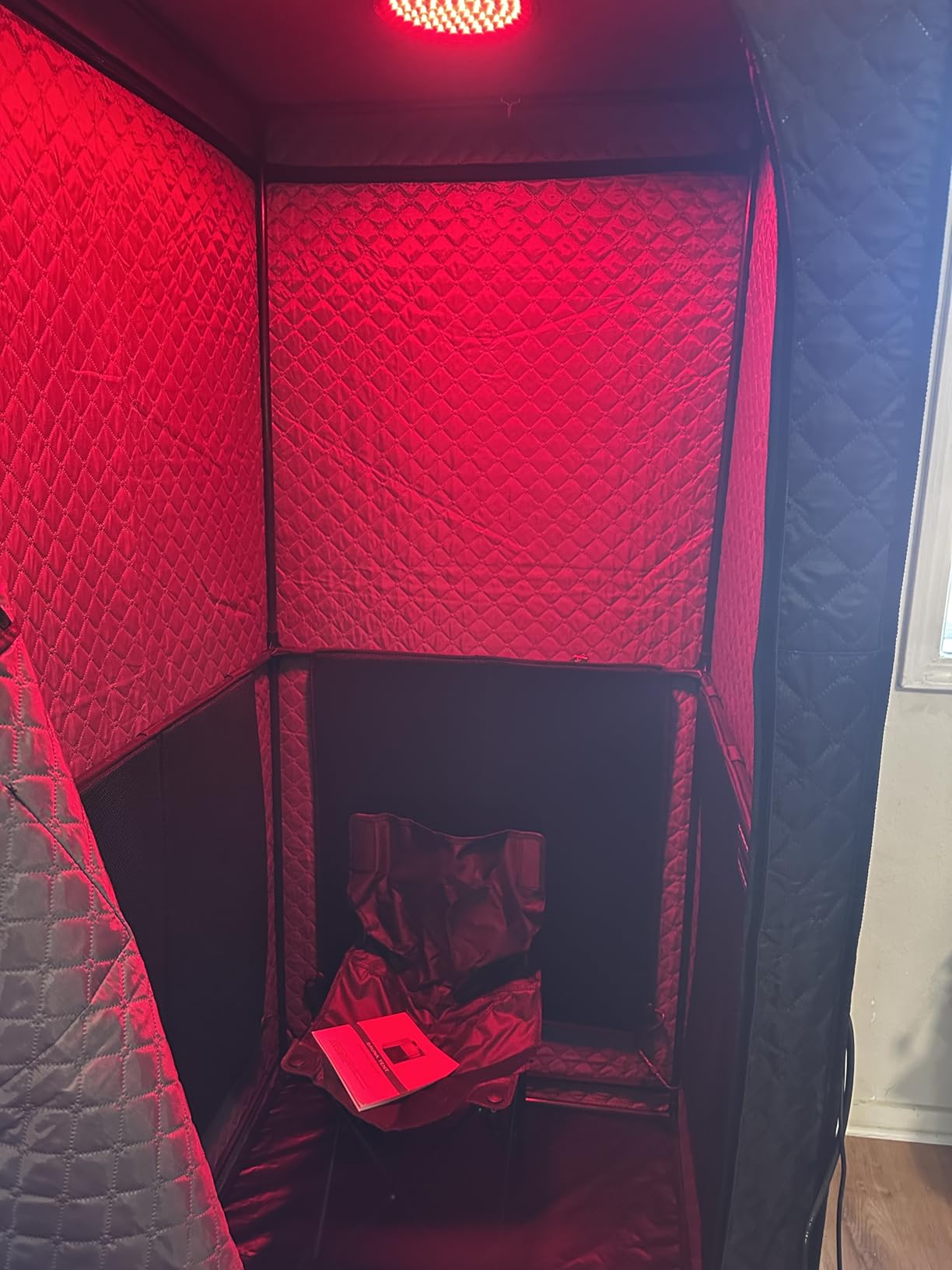 Far Infrared Sauna Box with Red Light Therapy, Portable Dry Sauna for Relaxation, Detoxification, Carbon Crystal Heating,9 Levels, Full Size 5.9ft×2.9ft×2.6ft - Customer Photo 2