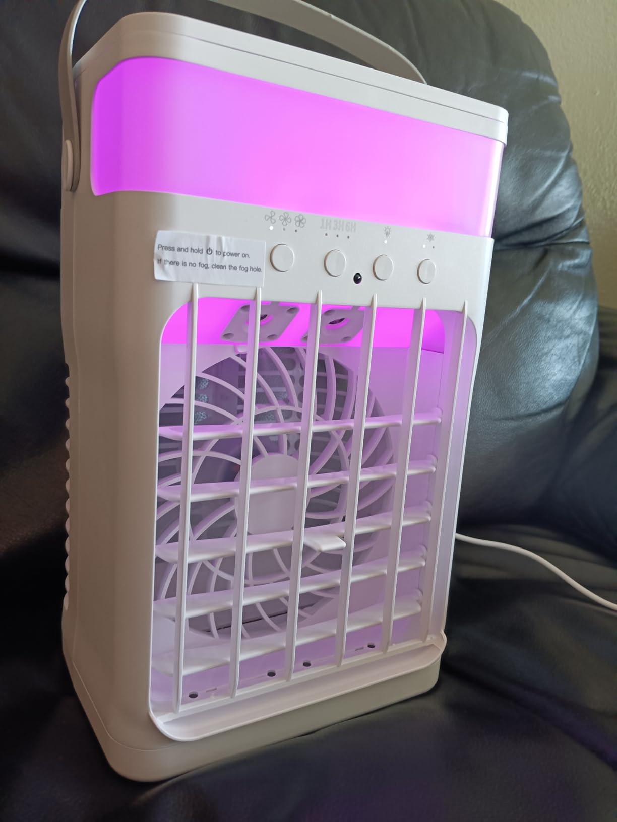 Portable Air Conditioner, Cooling Fan with 3 Speeds & 3 Modes, Evaporative Mini Air Conditioner Fan with Remote for Home/Office, Night Light, 1500 ml - Customer Photo 1