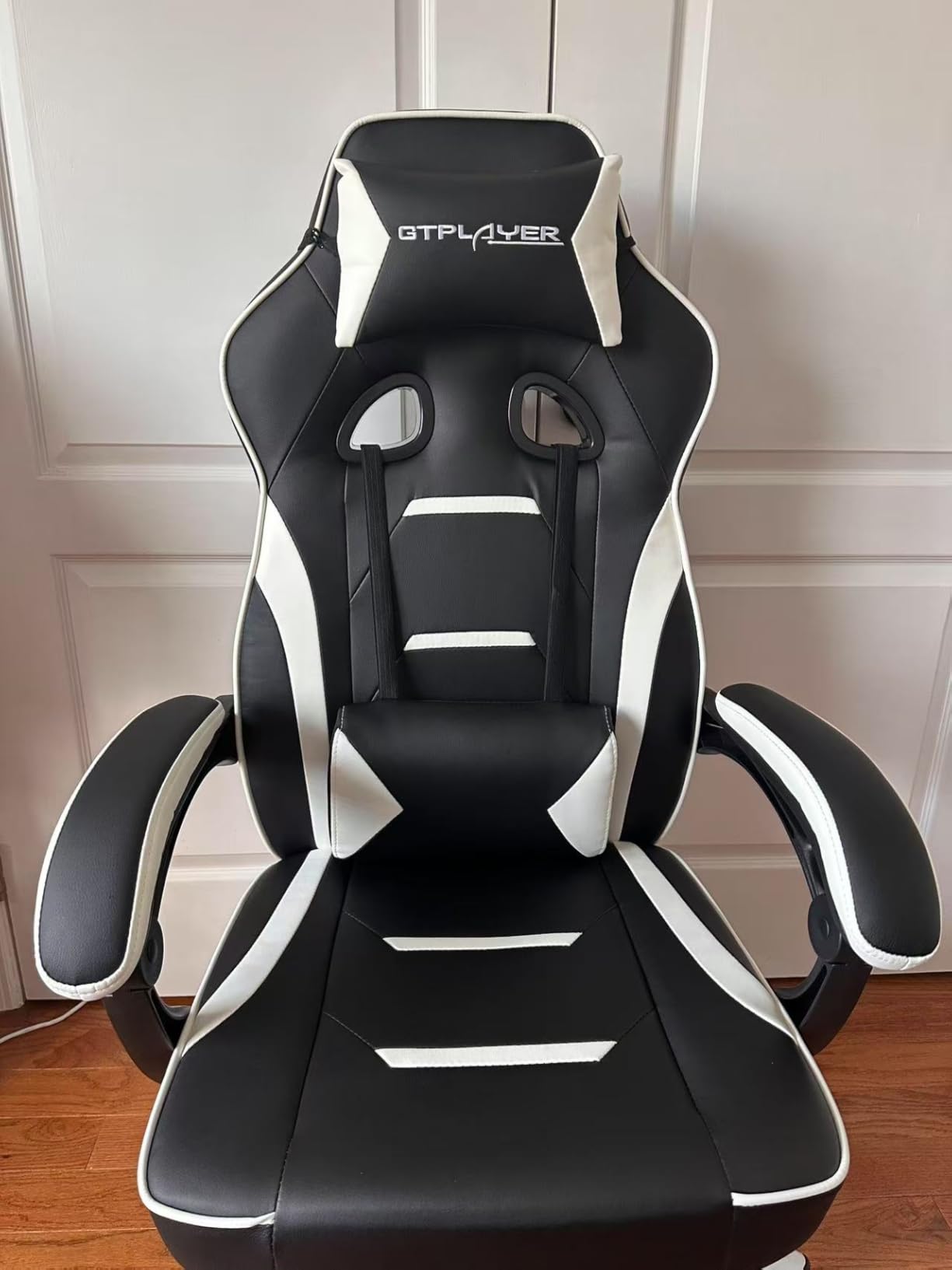 GTPLAYER Gaming Chair with Footrest, Big and Tall Computer Game Chair 350lb Racing Style, Ergonomic High Back Lumbar Support and Recliner, Moon Gray - Customer Photo 1