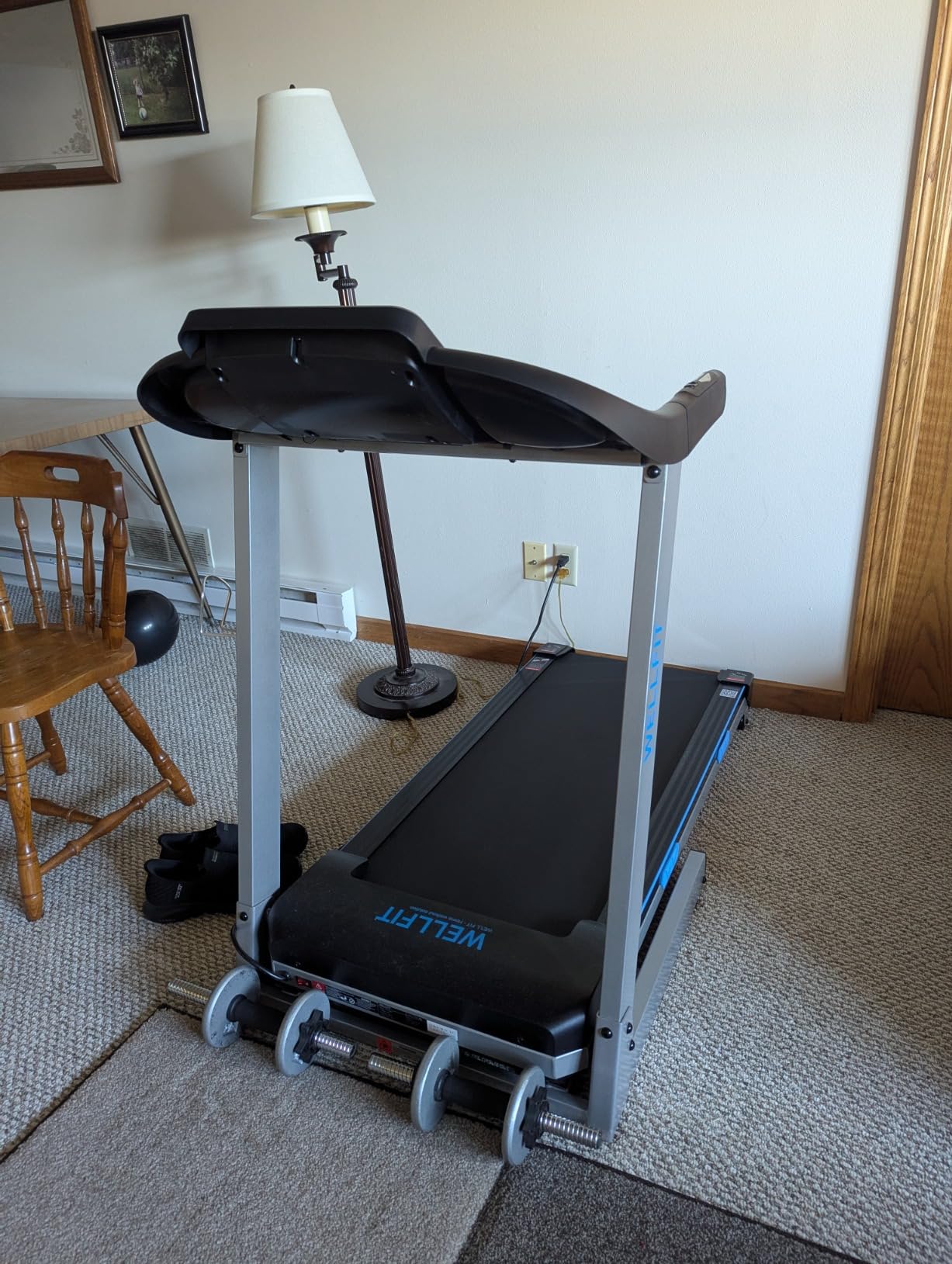 WELLFIT TM007 Auto Incline Treadmill, 4.0HP Heavyduty Treadmill for 400lbs+ Capacity, Adjustable Height for 5'2