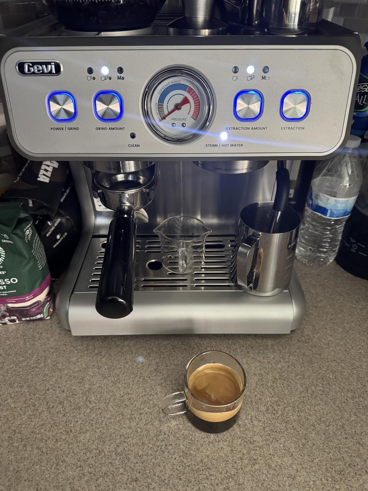 Gevi 58mm Commercial Grade Espresso Machine with PID Temp Control, Adjustable Shot/Temp, Powerful Steam Wand & Barista Kit - Ideal for Home & Café - Customer Photo 1