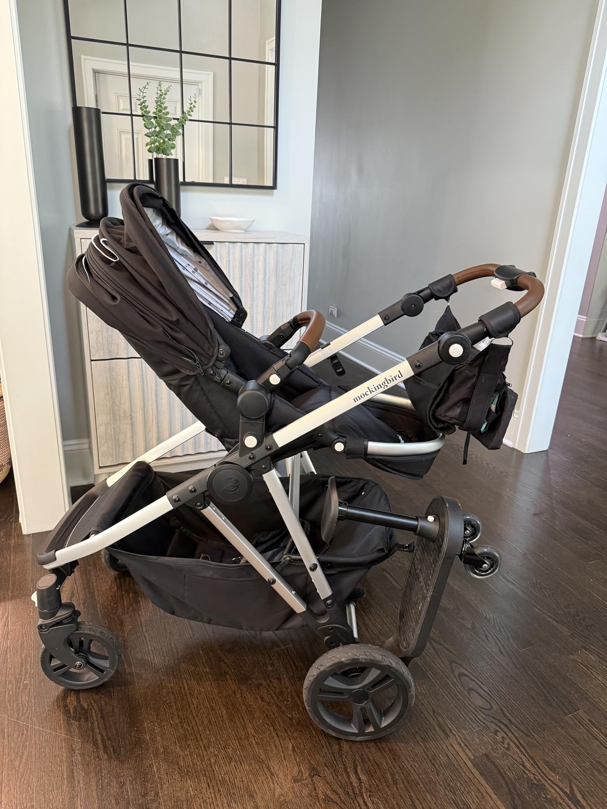 Mockingbird Single-to-Double Stroller 2.0 - Modular Full-Size Baby Stroller for 1, 2 or 3 Kids - Includes Cup Holder - Black - Customer Photo 1