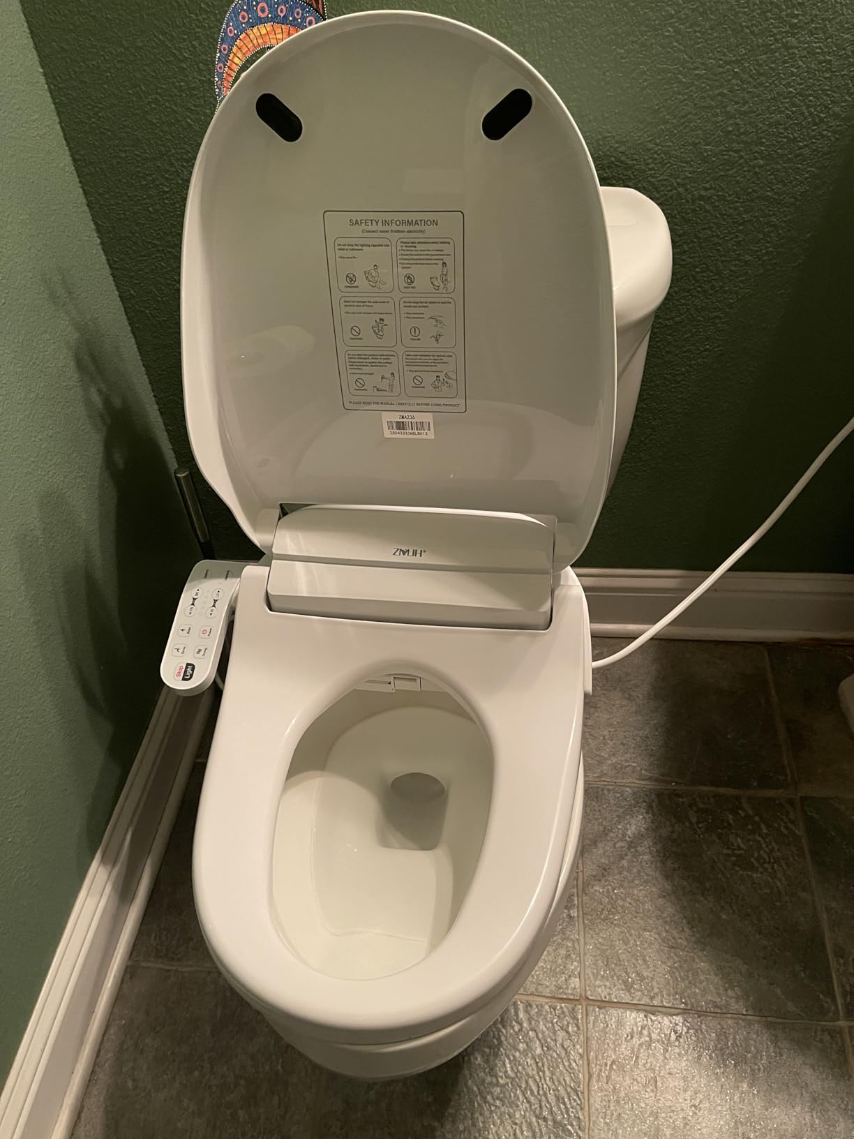 ZMJH 236 Smart Bidet Toilet Seat Elongated - Endless Warm Water, Heated Seat & Vortex Wash, Dual Front/Rear Cleaning, Warm Air Dryer, LED Night Light, Electric-Powered (Elongated) - Customer Photo 2