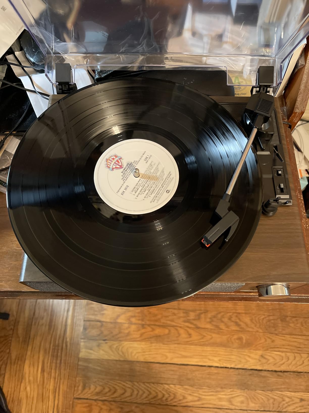 MONODEAL Vinyl Record Player with Speakers,MONODEAL 3-Speed Turntable for Vinyl Records with Bluetooth Transmitter,Auto Stop,RCA Output/USB/Headphone Jacks,Vintage Record Player Wooden Design - Customer Photo 3 - RosenberryRooms