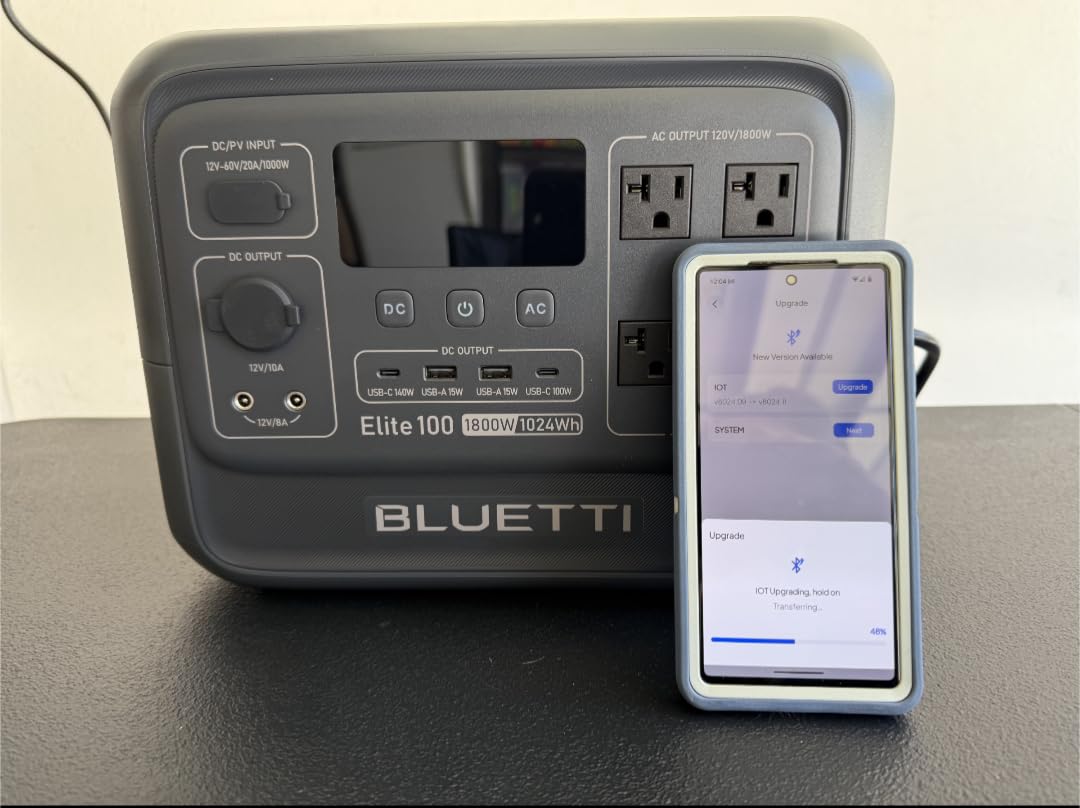 BLUETTI Elite 100 V2 (2025 New) 1024Wh Portable Power Station, LFP Battery Solar Generator w/ 4 1800W AC Outlets (3600W Surge) Backup, 35% Smaller for Camping, Outages (Solar Panel Optional) - Customer Photo 2