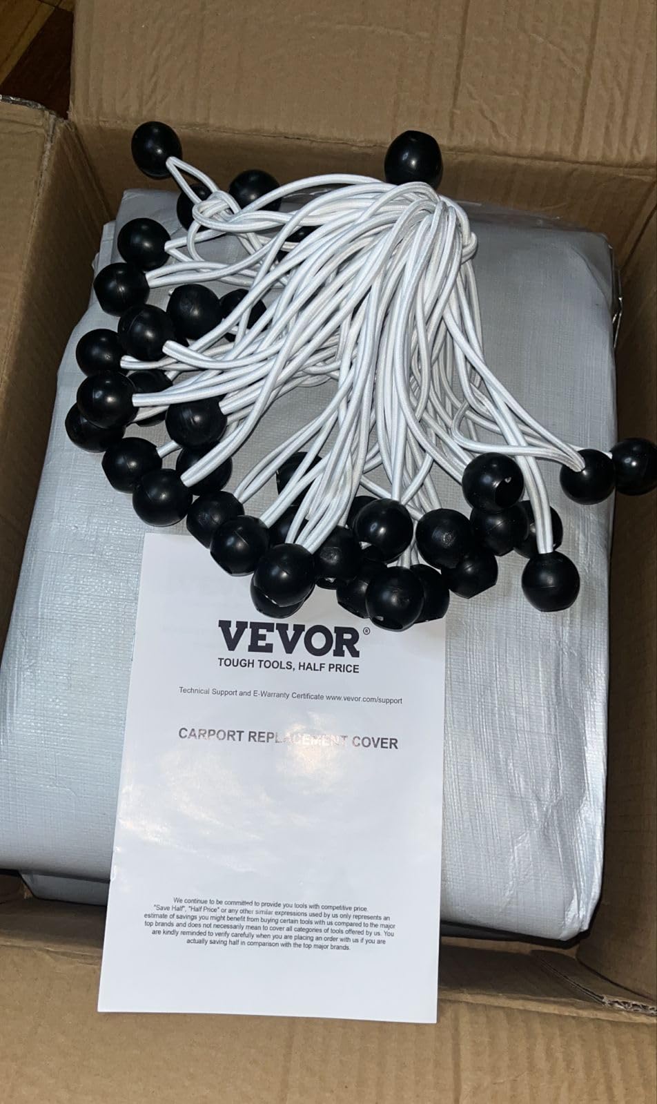 VEVOR Upgraded 10x20 FT Heavy Duty Carport Canopy with Roll-up Windows, All-Season Portable Garage with Removable Sidewalls & Doors, 12 Stakes & 12 Ropes, Car Tent for Car, Truck, Boat, Equipment - Customer Photo 2